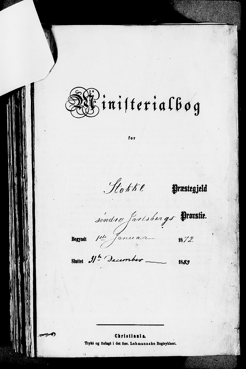Stokke kirkebøker, SAKO/A-320/F/Fa/L0009: Ministerialbok nr. I 9, 1872-1883