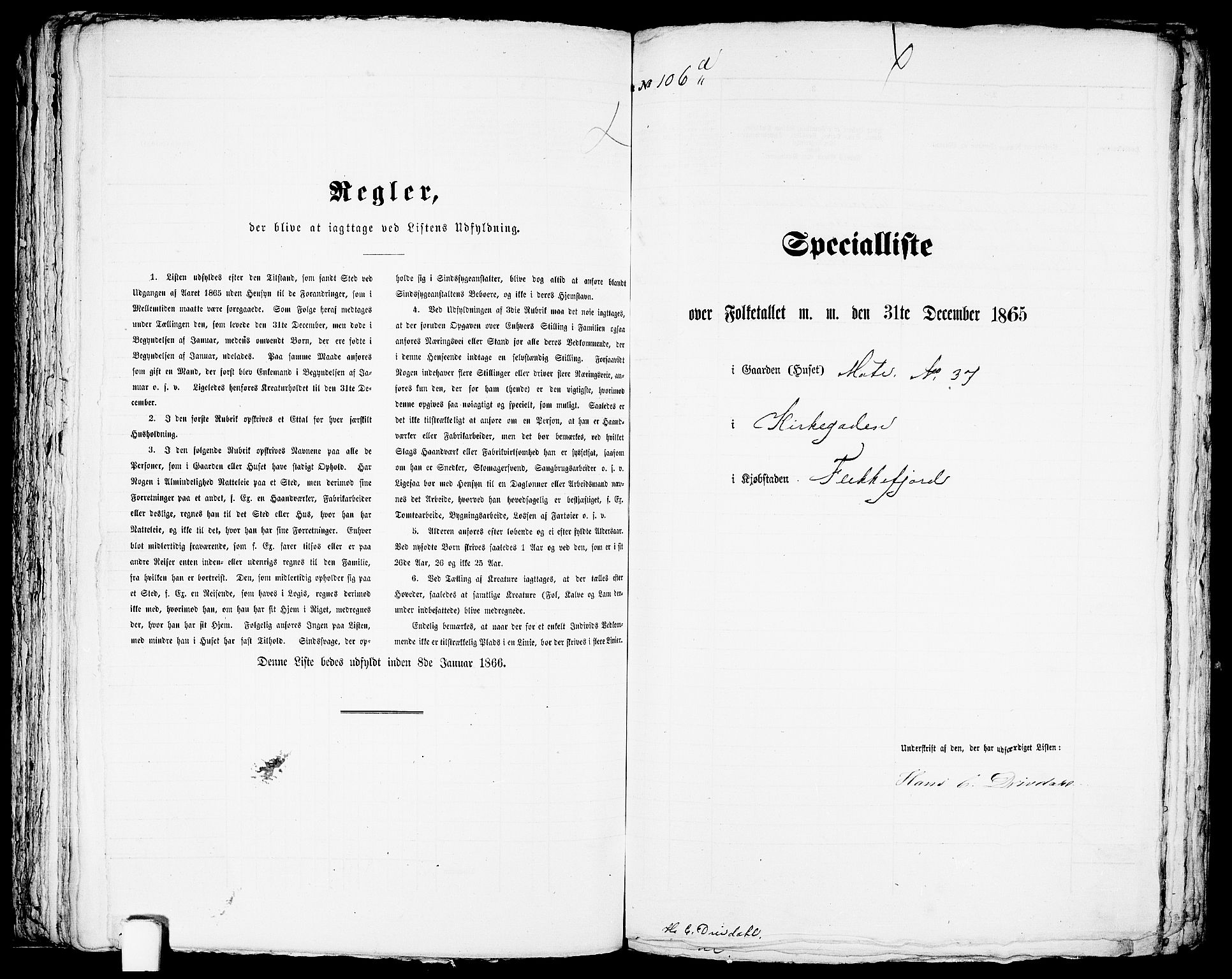 RA, Folketelling 1865 for 1004B Flekkefjord prestegjeld, Flekkefjord kjøpstad, 1865, s. 218