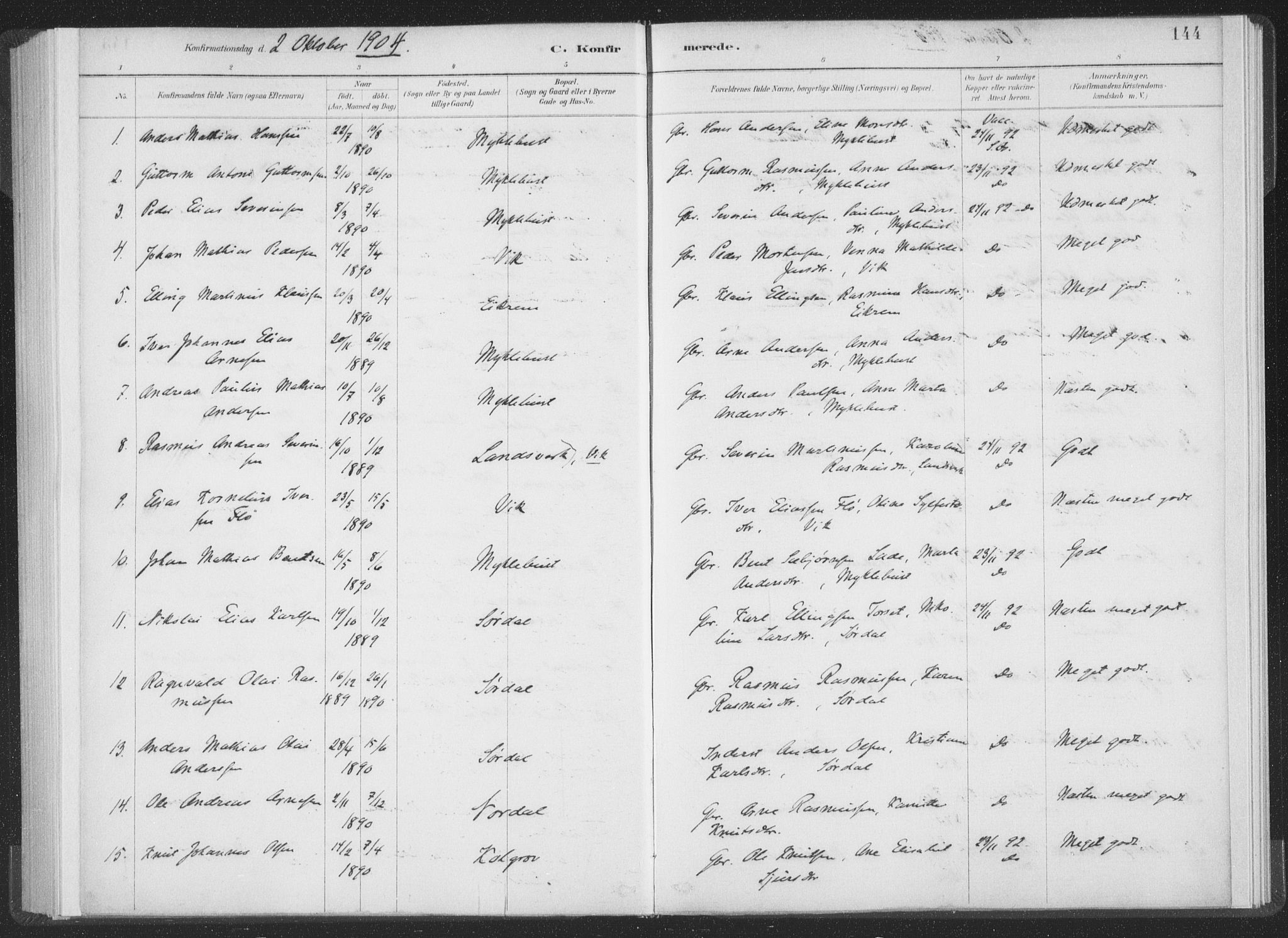 Ministerialprotokoller, klokkerbøker og fødselsregistre - Møre og Romsdal, SAT/A-1454/502/L0025: Ministerialbok nr. 502A03, 1885-1909, s. 144