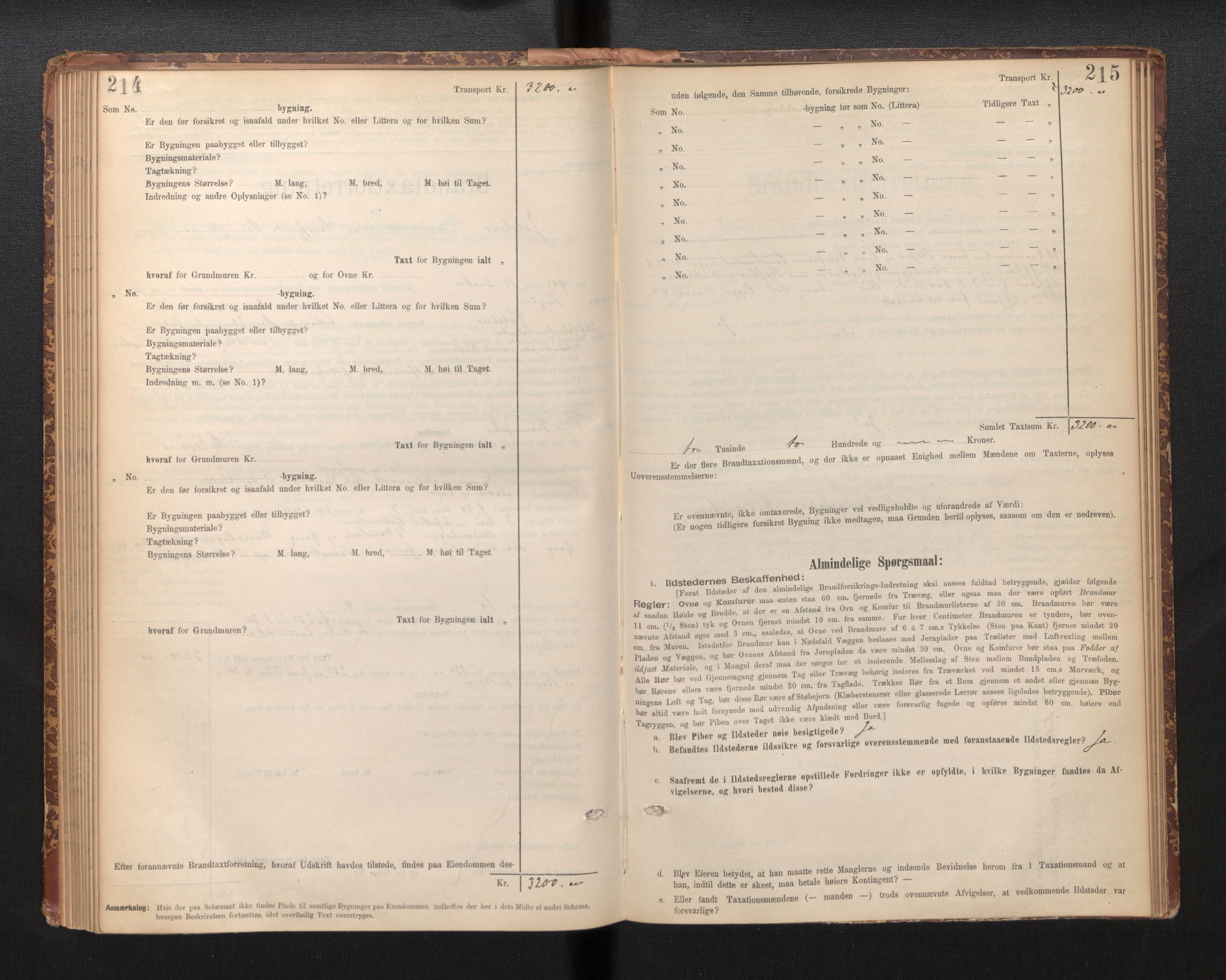 Lensmannen i Jølster, SAB/A-28701/0012/L0004: Branntakstprotokoll, skjematakst, 1895-1923, s. 214-215