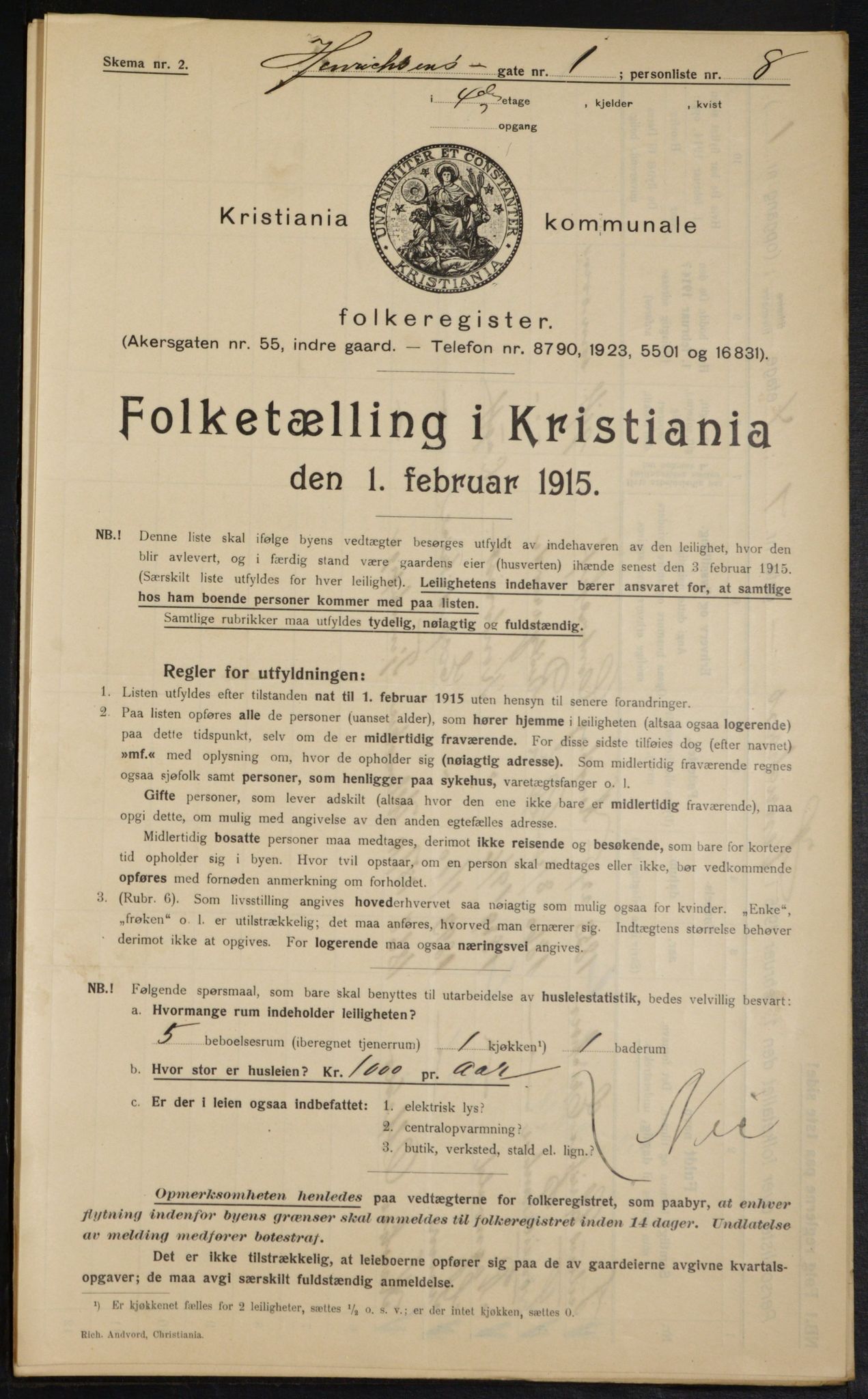 OBA, Kommunal folketelling 1.2.1915 for Kristiania, 1915, s. 38076