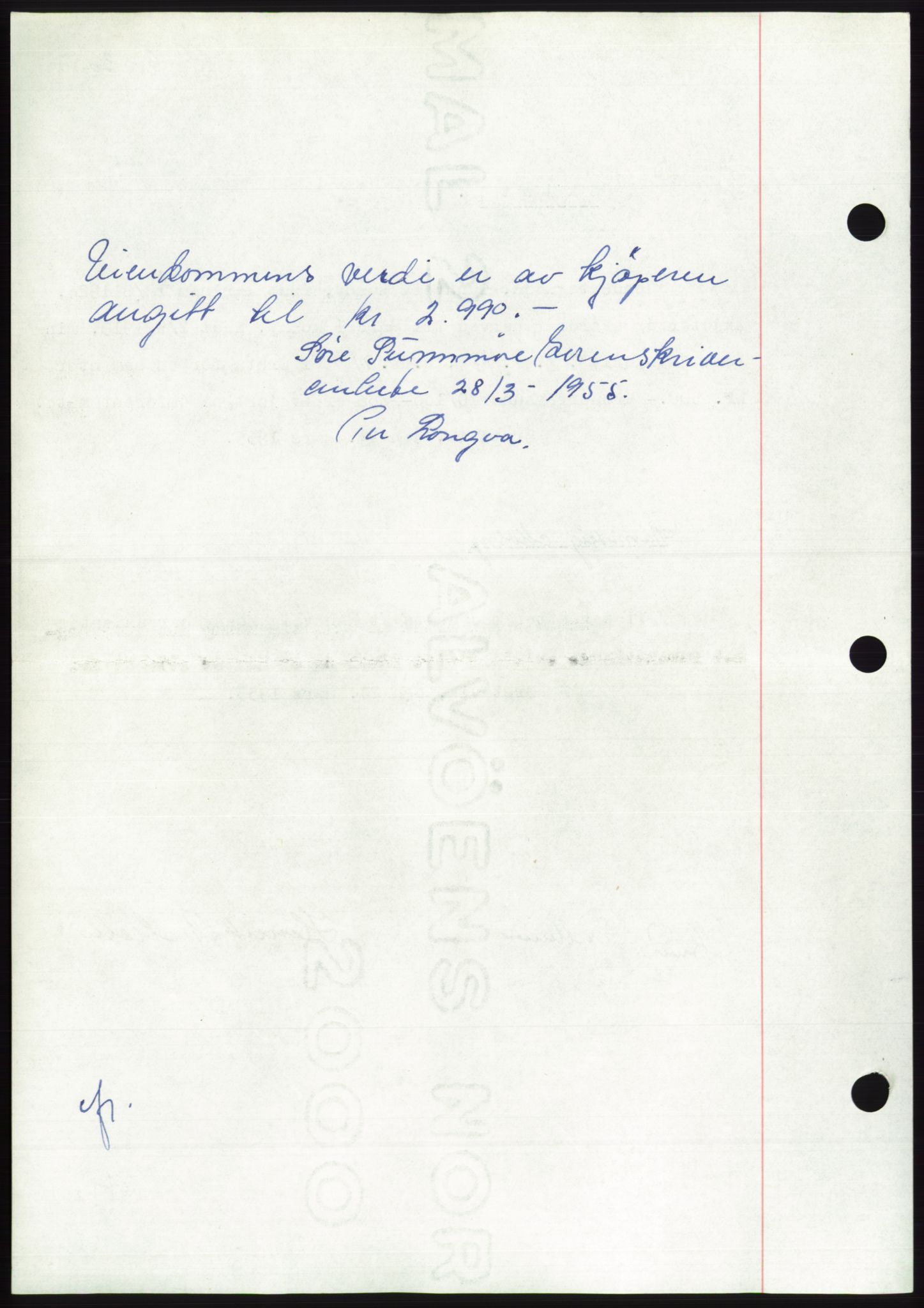 Søre Sunnmøre sorenskriveri, AV/SAT-A-4122/1/2/2C/L0100: Pantebok nr. 26A, 1954-1955, Dagboknr: 665/1955