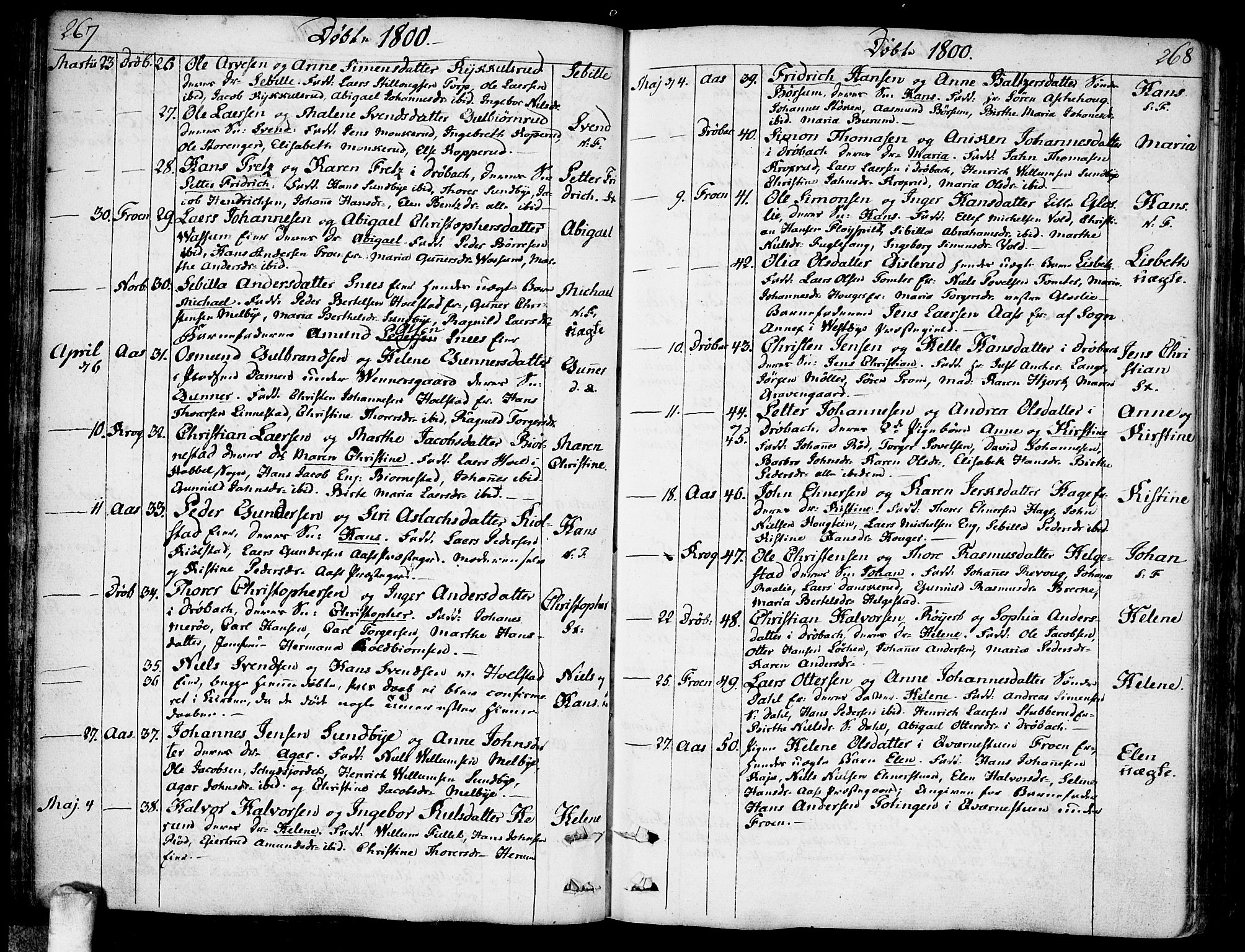 Ås prestekontor Kirkebøker, SAO/A-10894/F/Fa/L0002: Ministerialbok nr. I 2, 1778-1813, s. 267-268