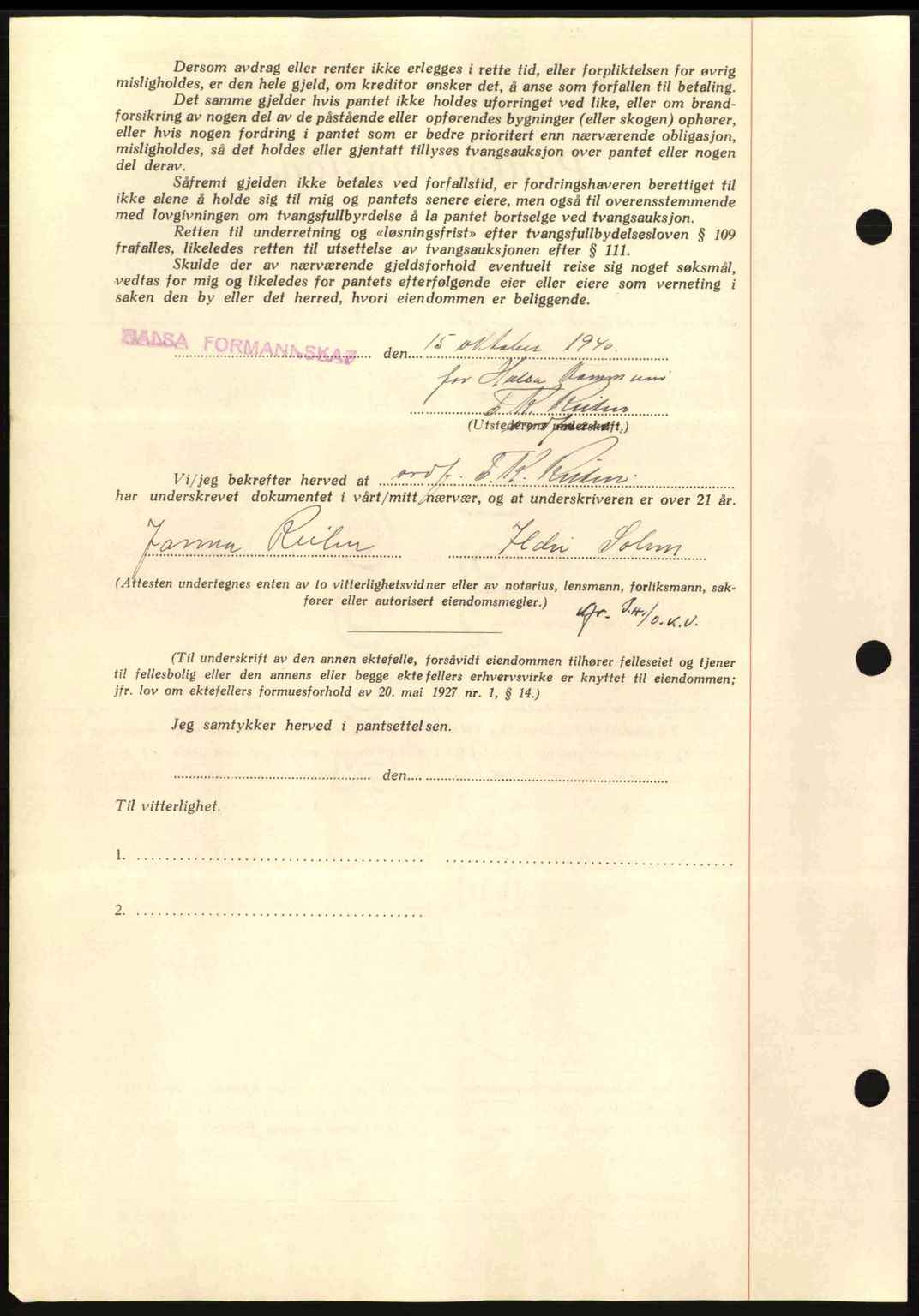 Nordmøre sorenskriveri, AV/SAT-A-4132/1/2/2Ca: Pantebok nr. B87, 1940-1941, Dagboknr: 654/1941