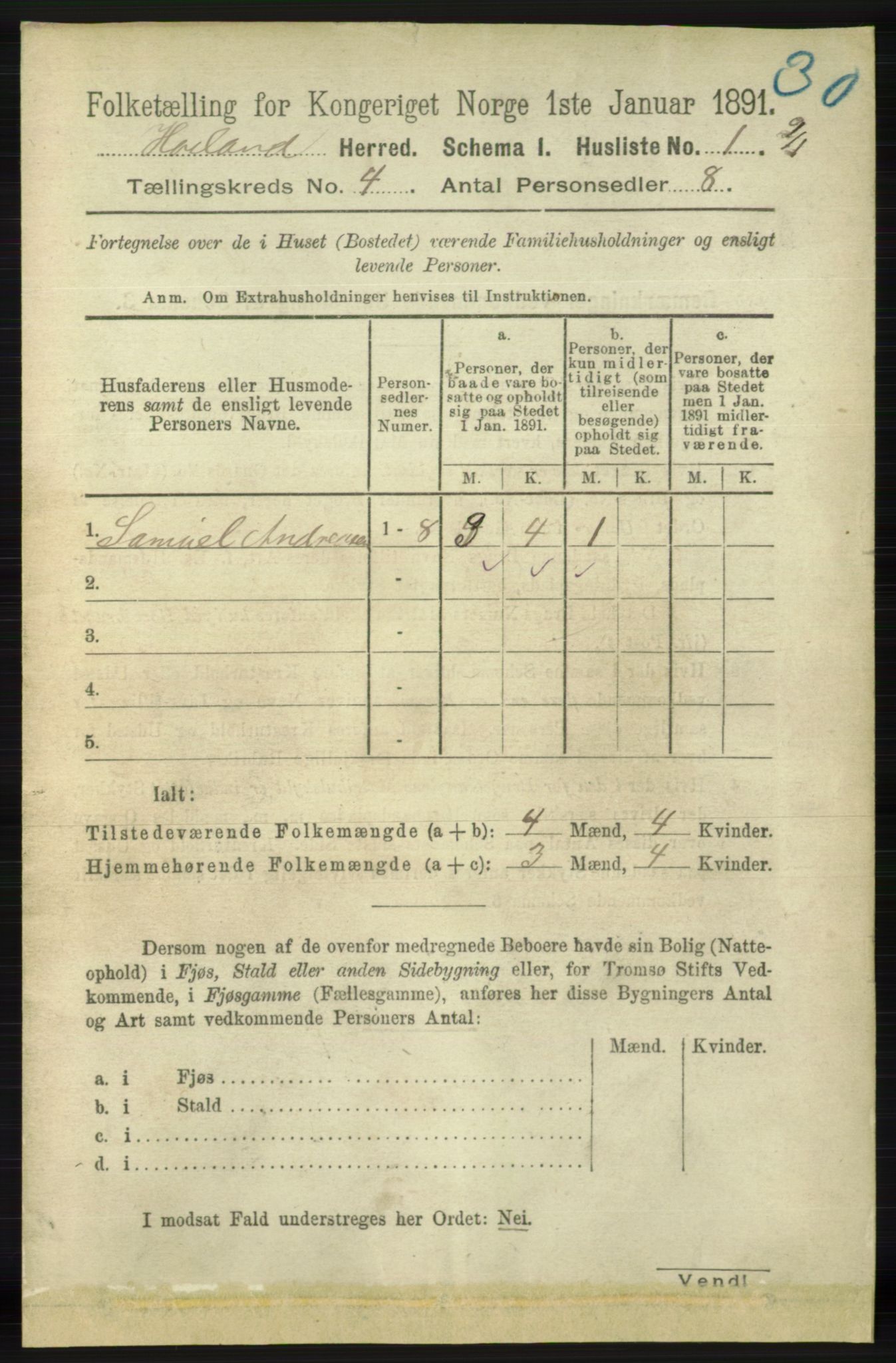 RA, Folketelling 1891 for 1123 Høyland herred, 1891, s. 964