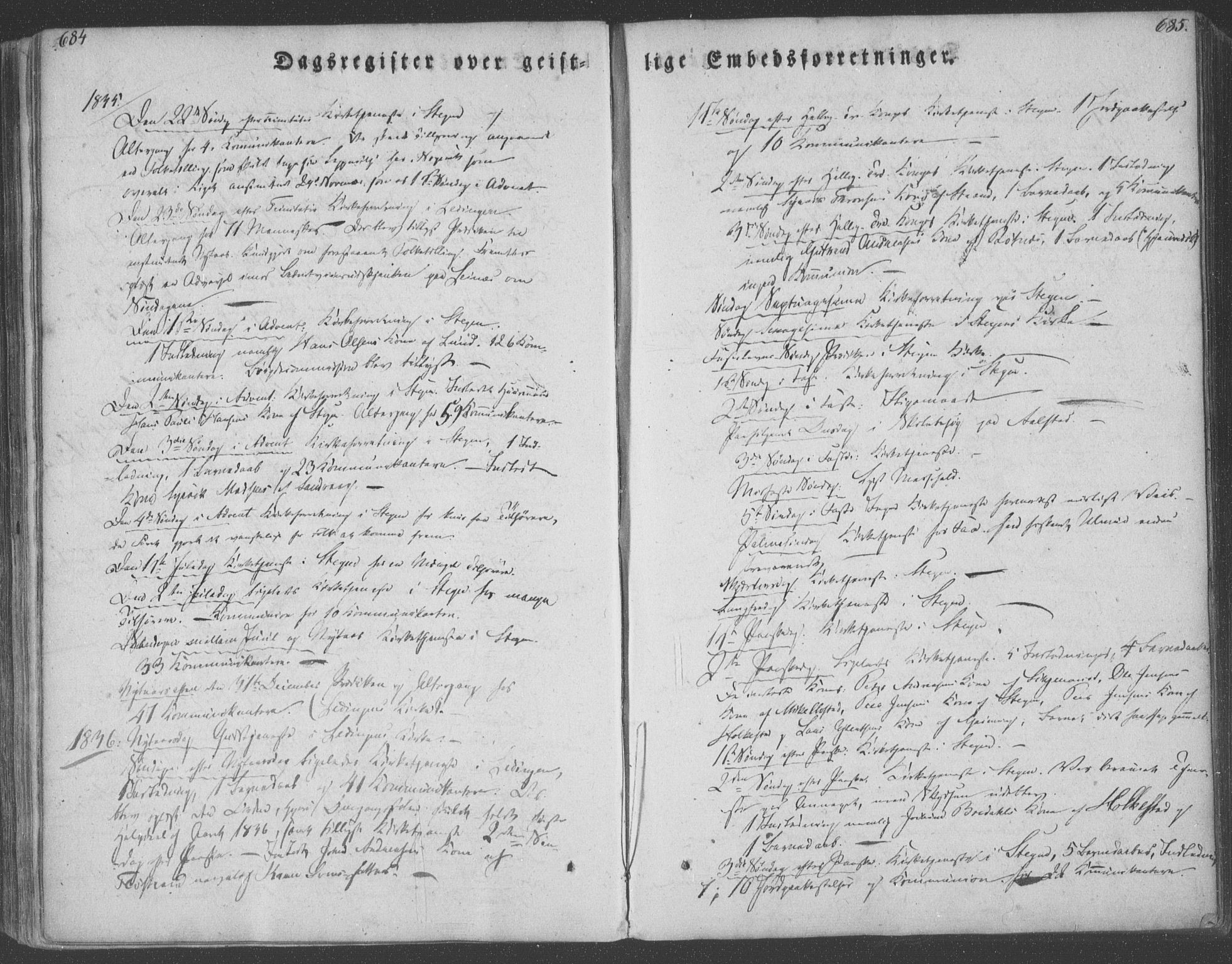 Ministerialprotokoller, klokkerbøker og fødselsregistre - Nordland, AV/SAT-A-1459/855/L0799: Ministerialbok nr. 855A07, 1834-1852, s. 684-685