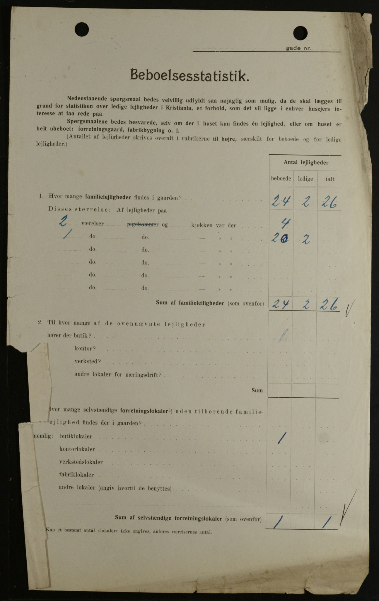 OBA, Kommunal folketelling 1.2.1908 for Kristiania kjøpstad, 1908, s. 91145