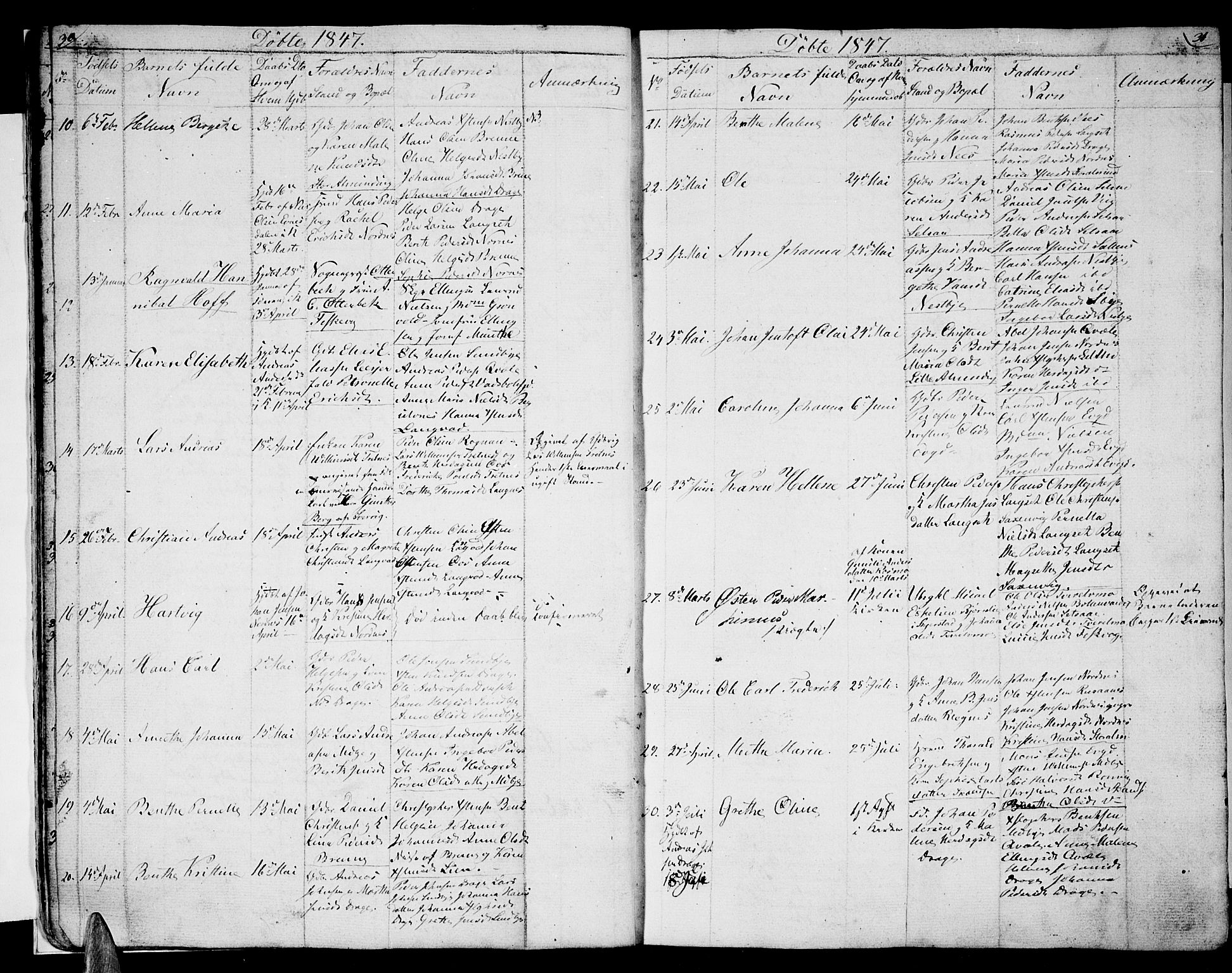 Ministerialprotokoller, klokkerbøker og fødselsregistre - Nordland, AV/SAT-A-1459/847/L0677: Klokkerbok nr. 847C05, 1842-1853, s. 30-31