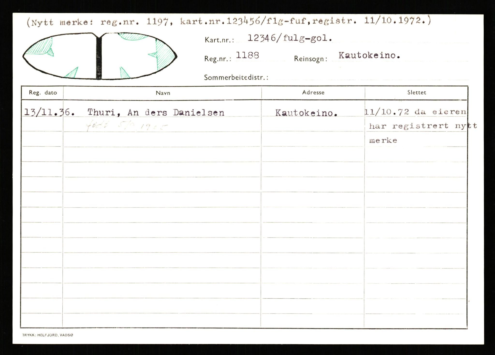 Lappefogden i Finnmark/Reindriftsforvaltningen Øst-Finnmark, AV/SATØ-S-1461/G/Ge/Gea/L0007: Slettede reinmerker: Karasjok, Kautokeino, Polmak og Varanger, 1934-1992, s. 539