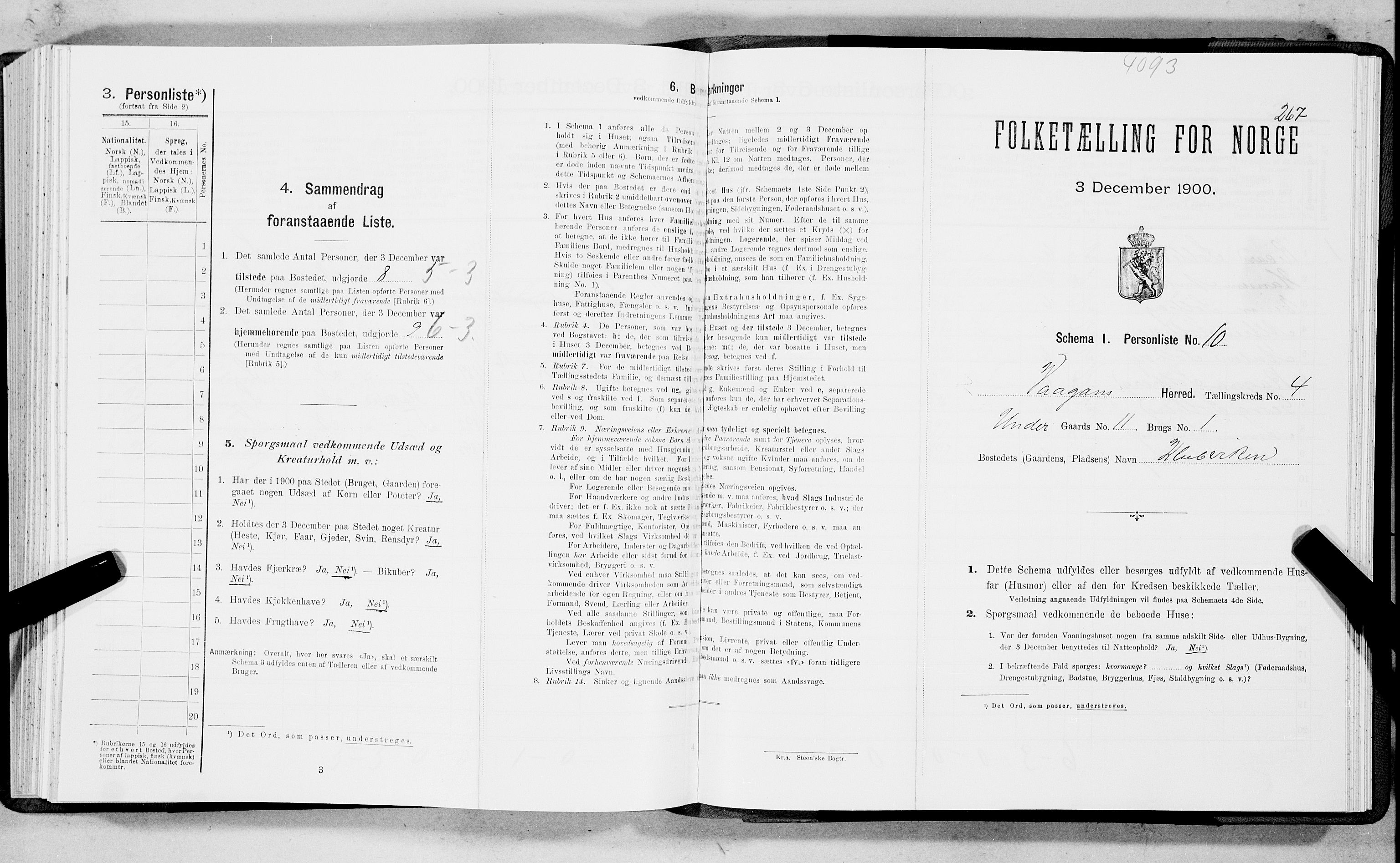 SAT, Folketelling 1900 for 1865 Vågan herred, 1900, s. 268