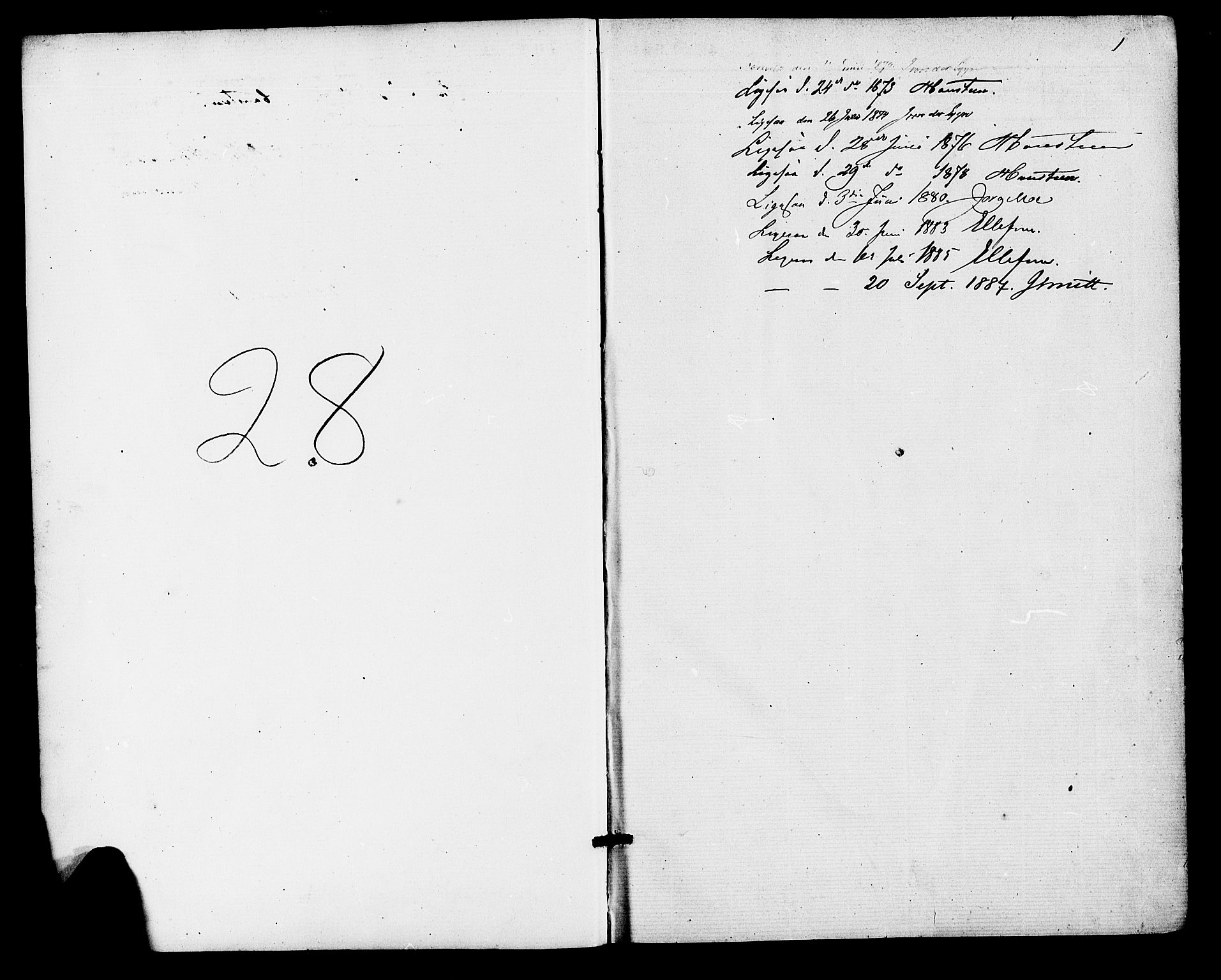 Bjelland sokneprestkontor, SAK/1111-0005/F/Fa/Fab/L0003: Ministerialbok nr. A 3, 1870-1887, s. 1