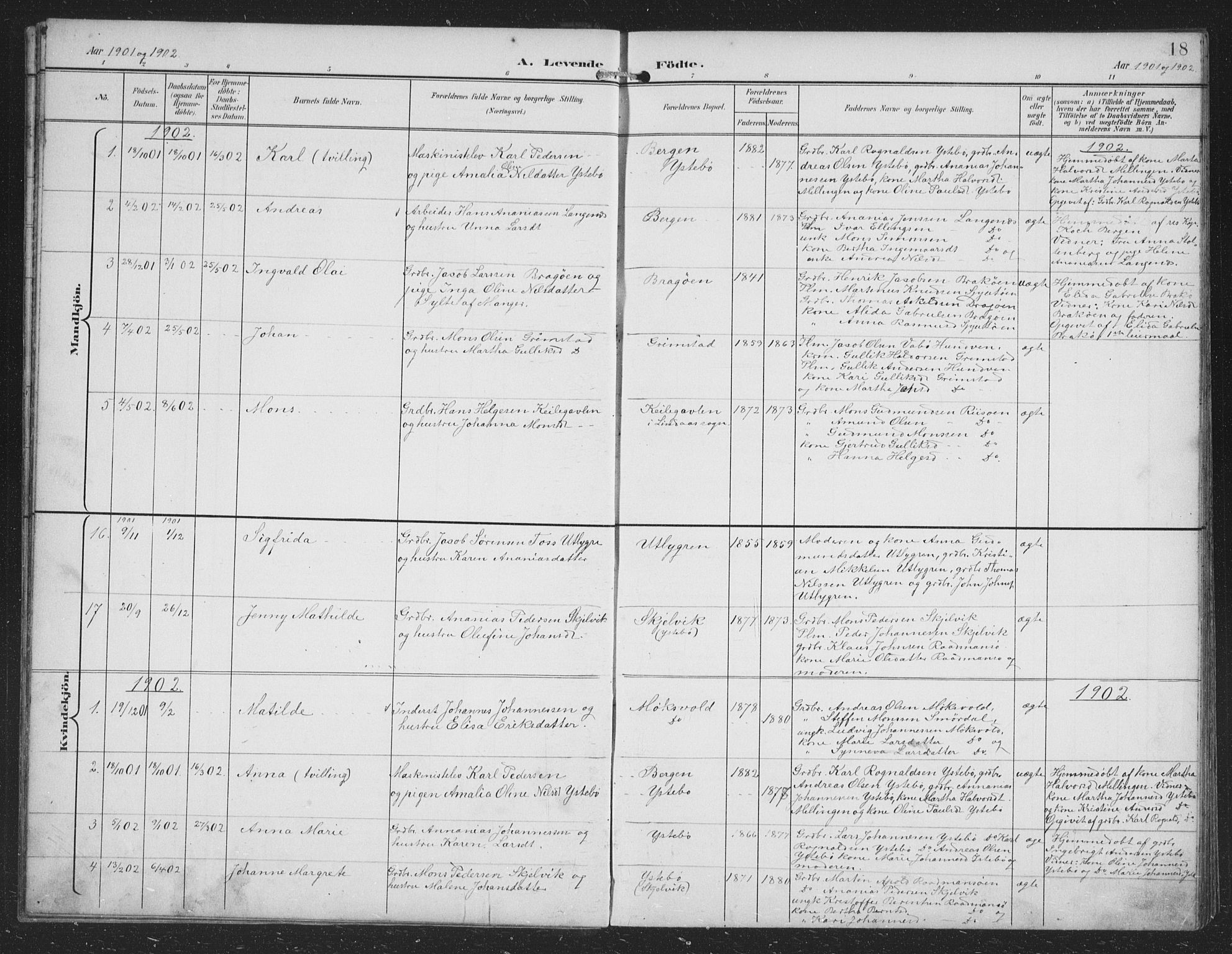 Alversund Sokneprestembete, AV/SAB-A-73901/H/Ha/Hab: Klokkerbok nr. B 4, 1897-1914, s. 18