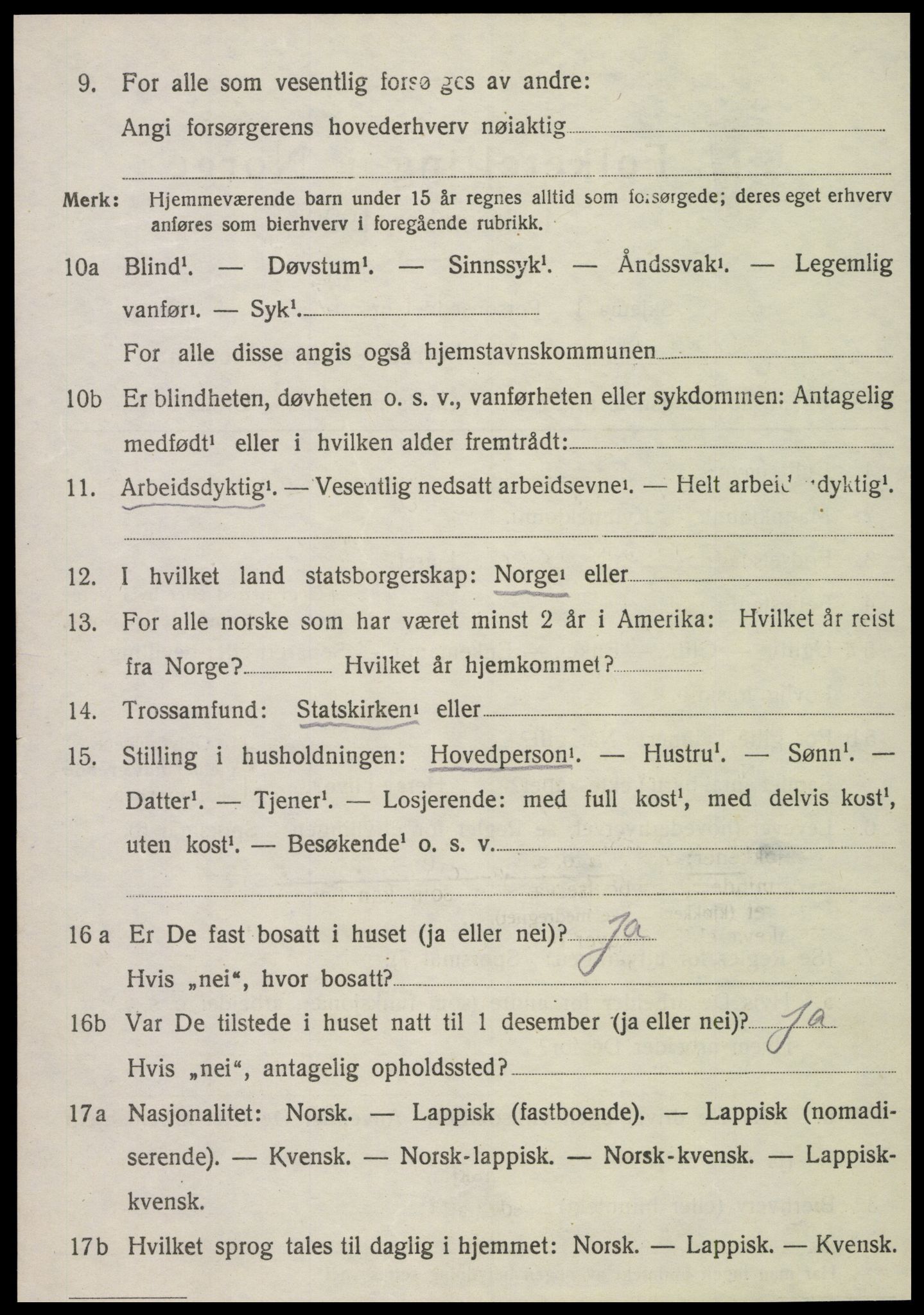SAT, Folketelling 1920 for 1735 Kvam herred, 1920, s. 1610