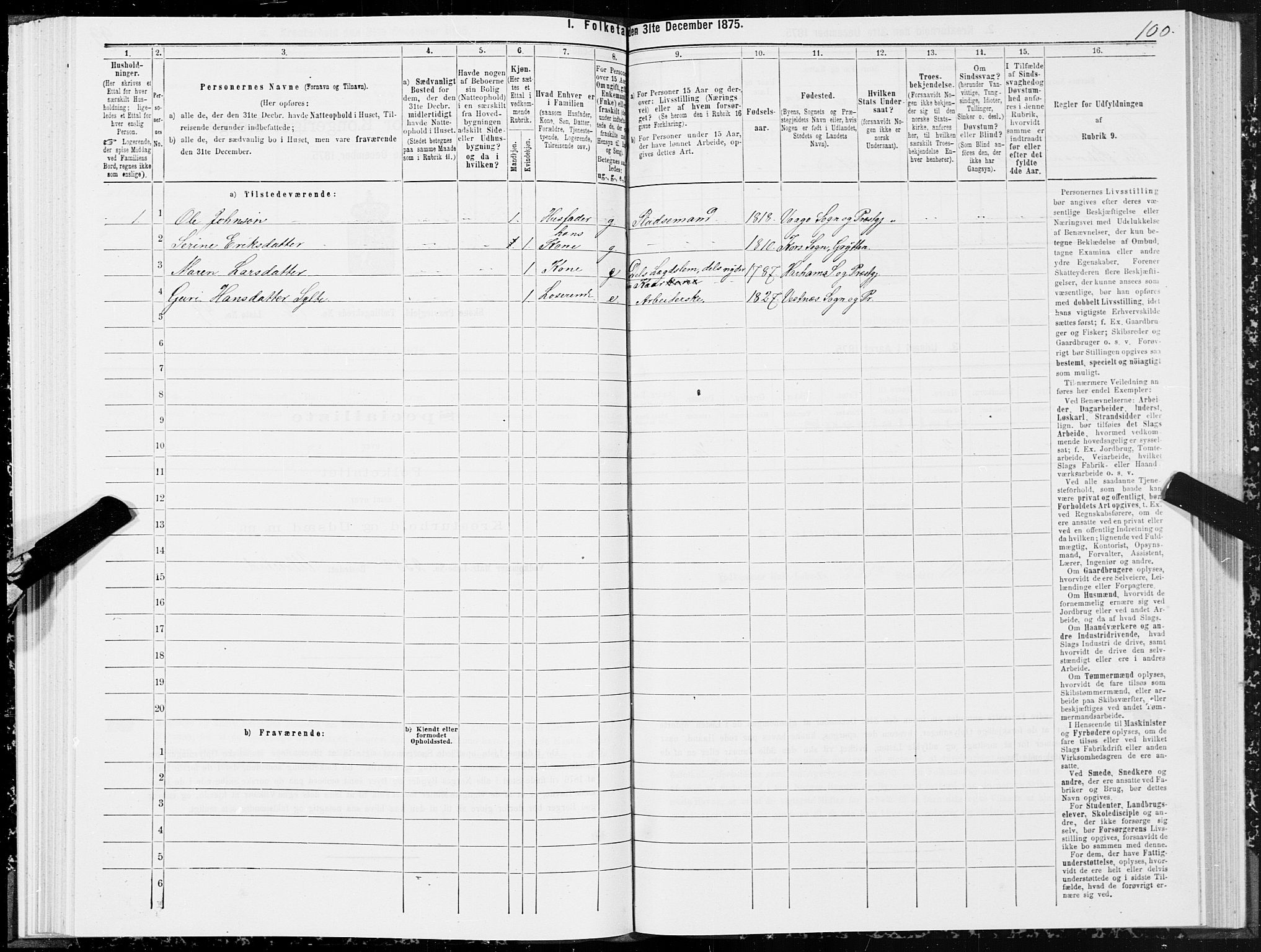 SAT, Folketelling 1875 for 1529P Skodje prestegjeld, 1875, s. 4100