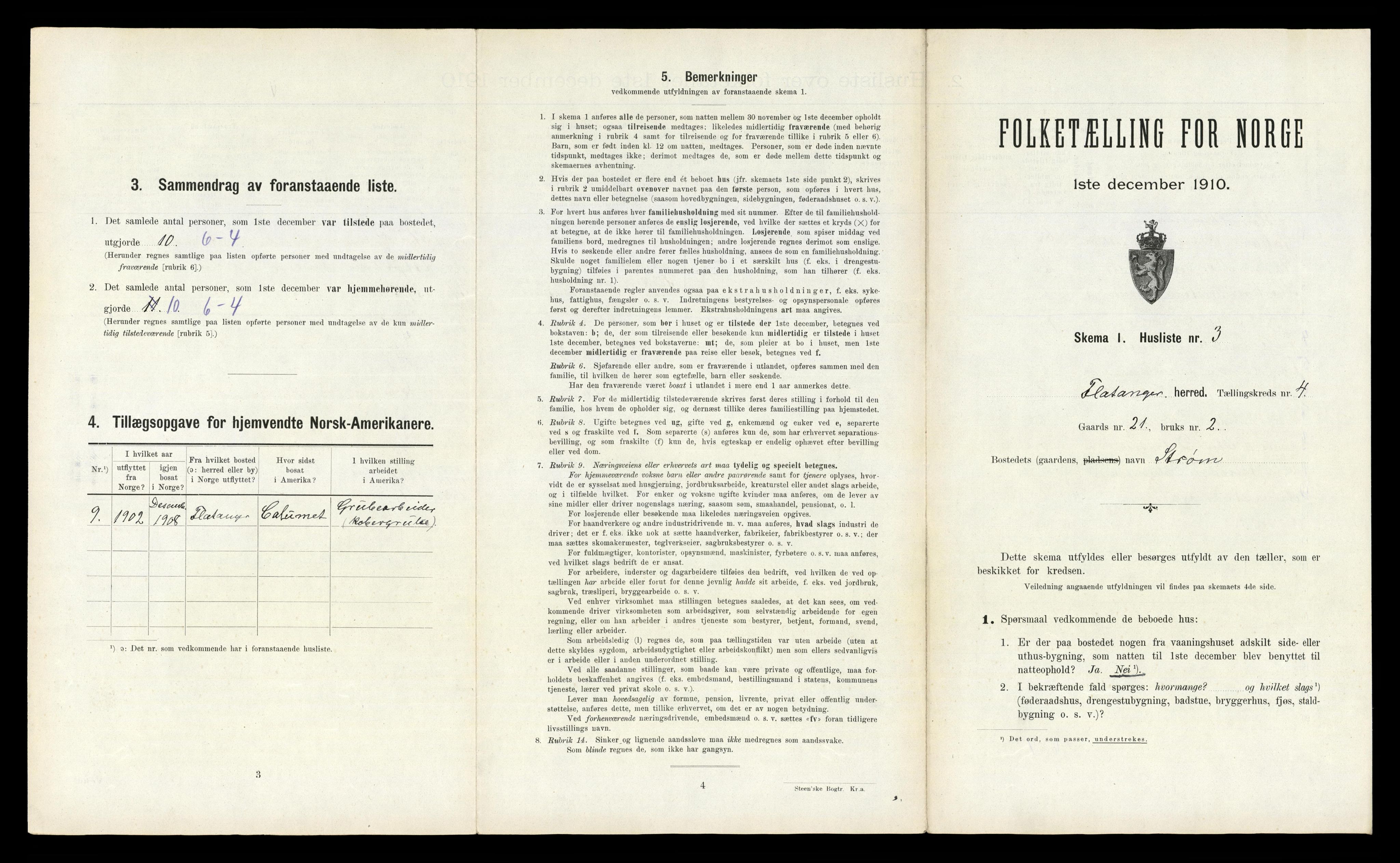 RA, Folketelling 1910 for 1749 Flatanger herred, 1910, s. 333