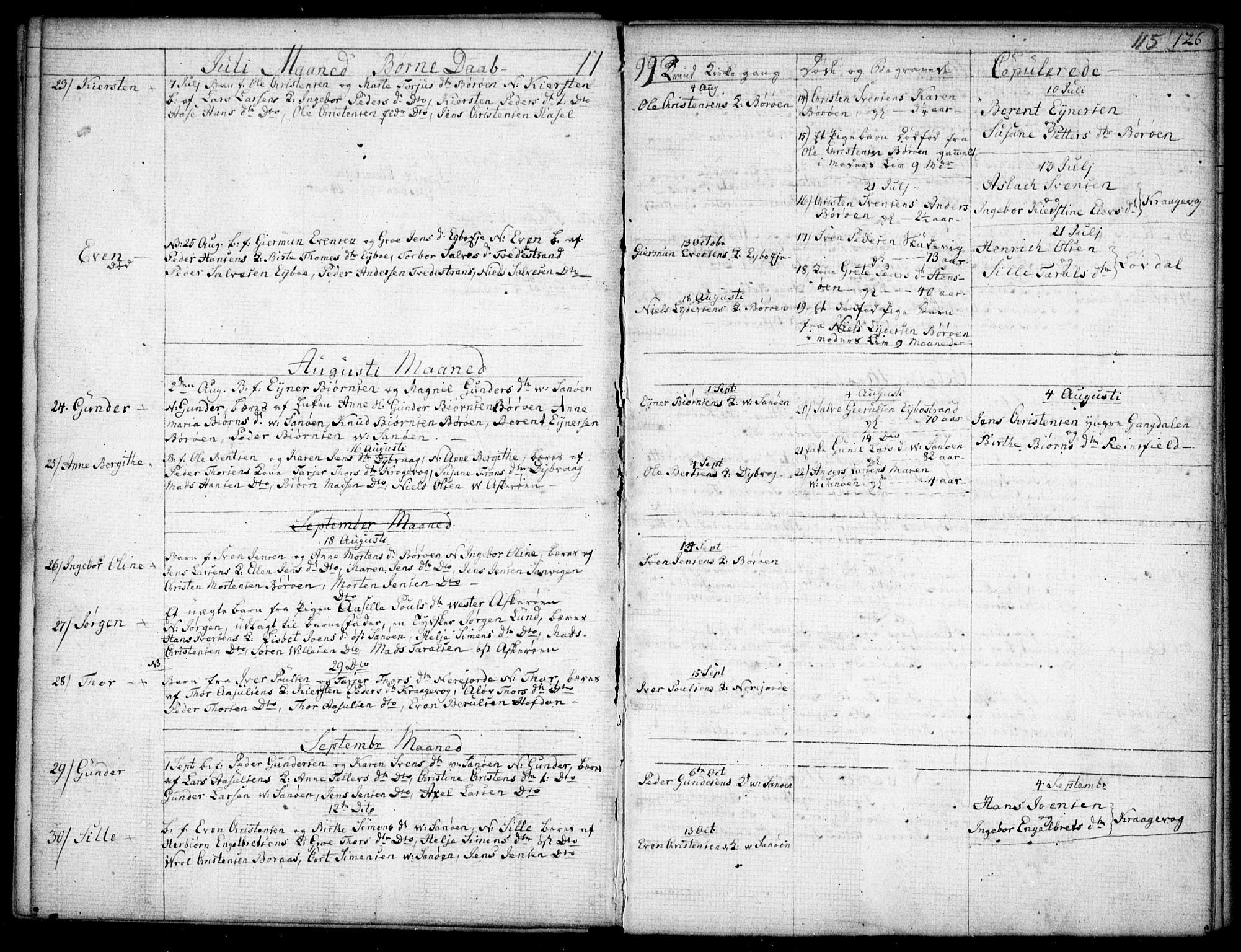 Dypvåg sokneprestkontor, AV/SAK-1111-0007/F/Fb/Fba/L0007: Klokkerbok nr. B 7, 1762-1810, s. 115