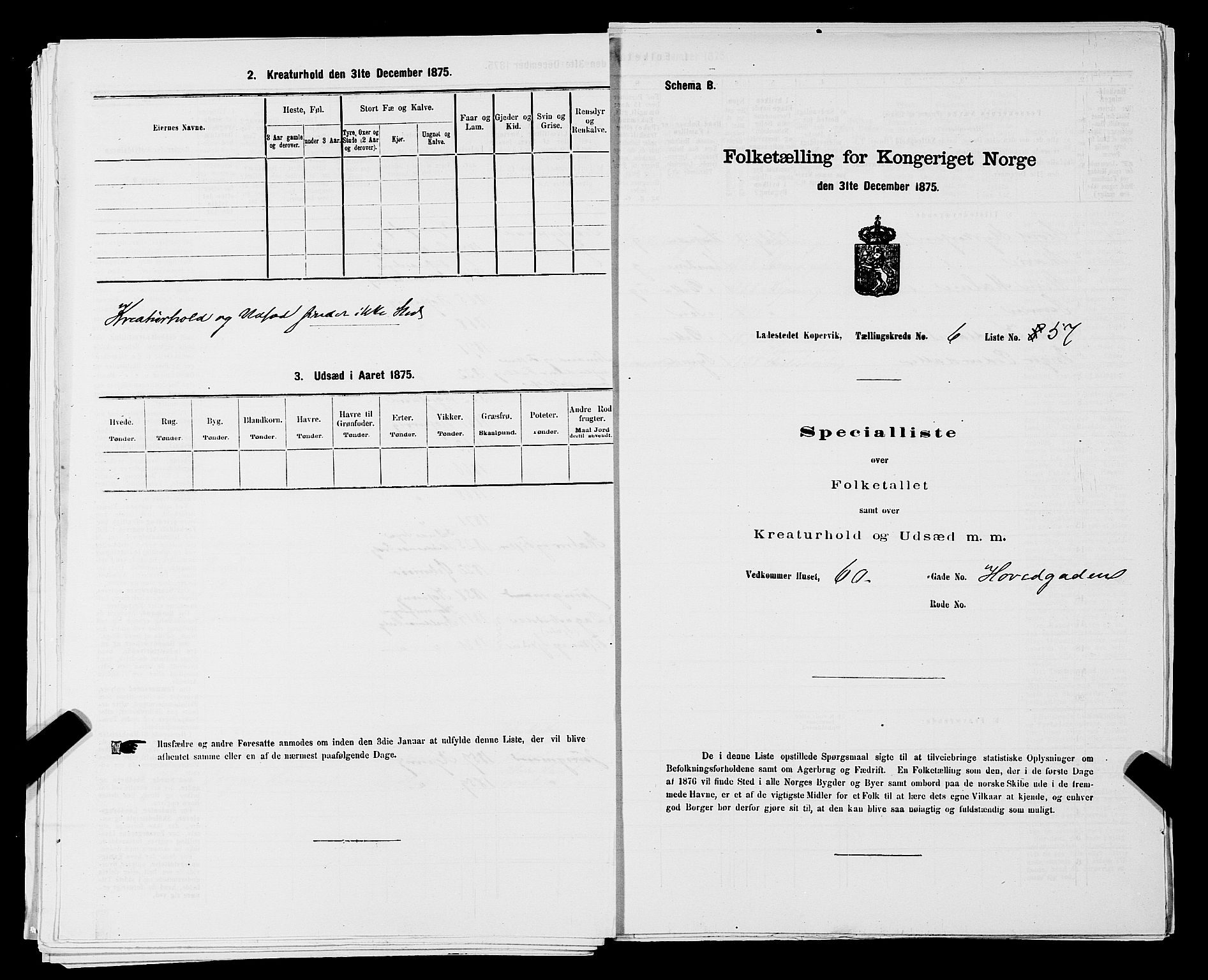 SAST, Folketelling 1875 for 1105B Avaldsnes prestegjeld, Kopervik ladested, 1875, s. 112