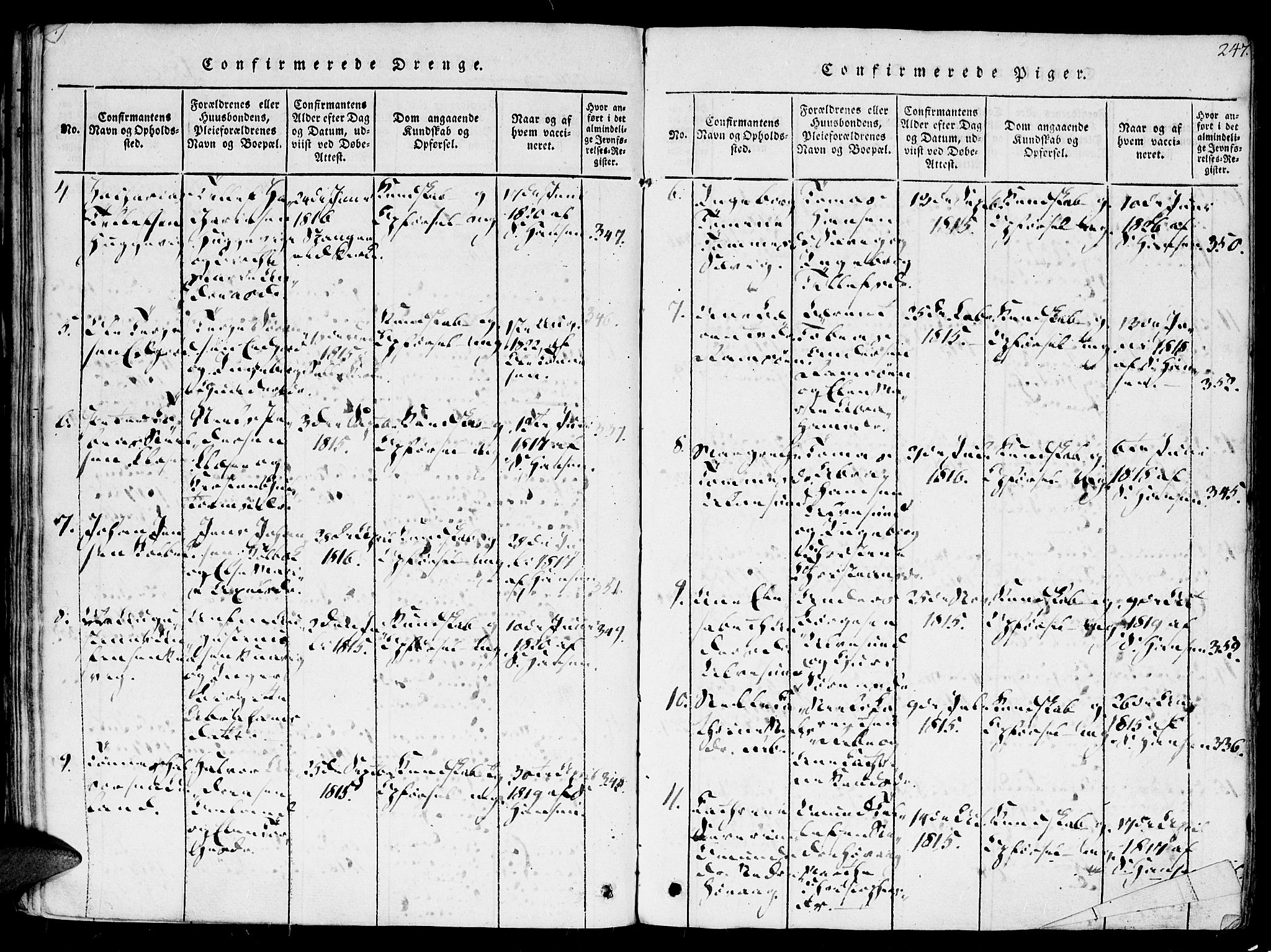 Høvåg sokneprestkontor, SAK/1111-0025/F/Fa/L0001: Ministerialbok nr. A 1, 1816-1843, s. 247