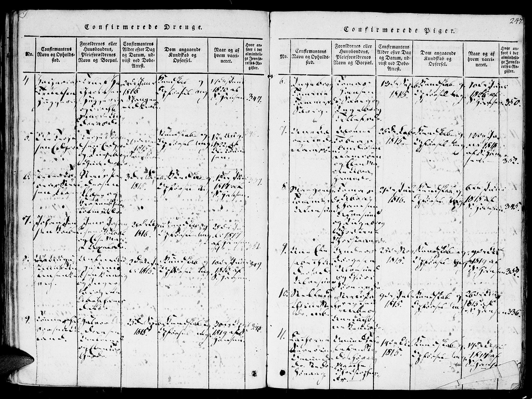 Høvåg sokneprestkontor, AV/SAK-1111-0025/F/Fa/L0001: Ministerialbok nr. A 1, 1816-1843, s. 247