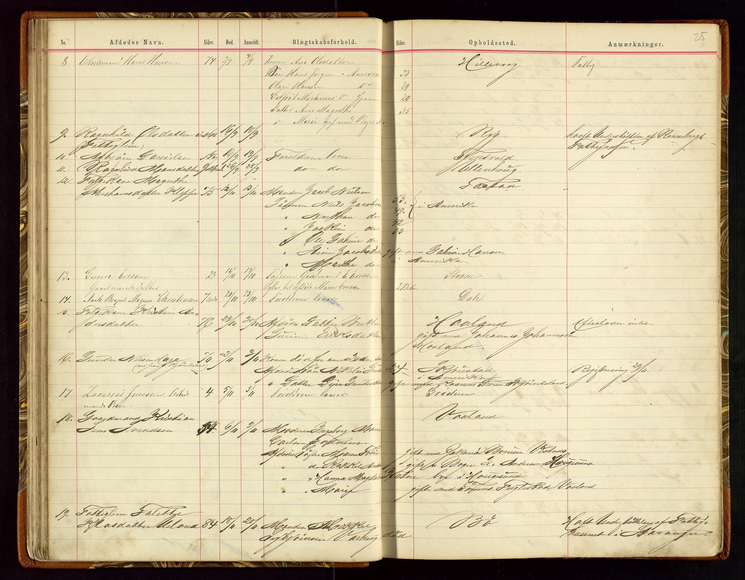 Hetland lensmannskontor, AV/SAST-A-100101/Gga/L0001: Dødsfallprotokoll, 1883-1910, s. 25