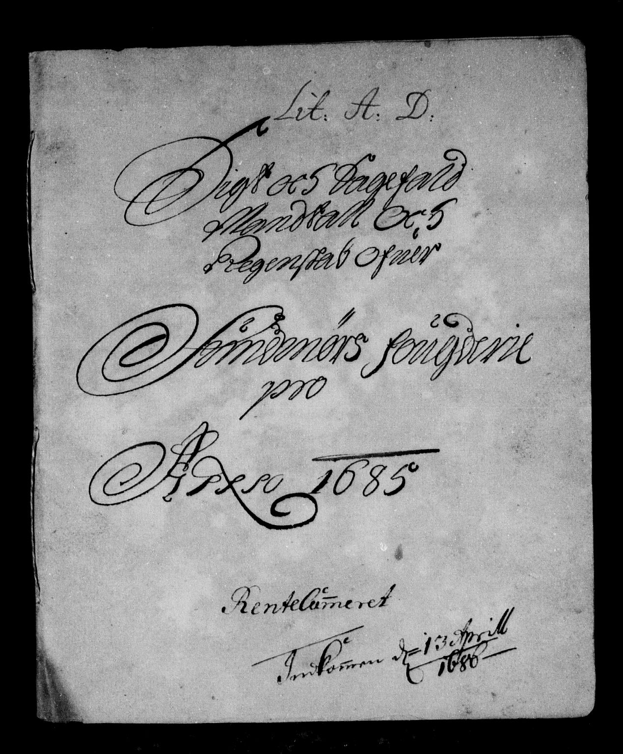 Rentekammeret inntil 1814, Reviderte regnskaper, Stiftamtstueregnskaper, Bergen stiftamt, AV/RA-EA-6043/R/Rc/L0077: Bergen stiftamt, 1685