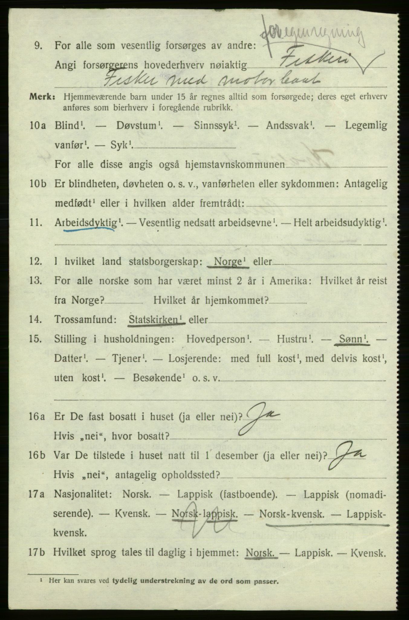 SATØ, Folketelling 1920 for 2017 Kvalsund herred, 1920, s. 1573