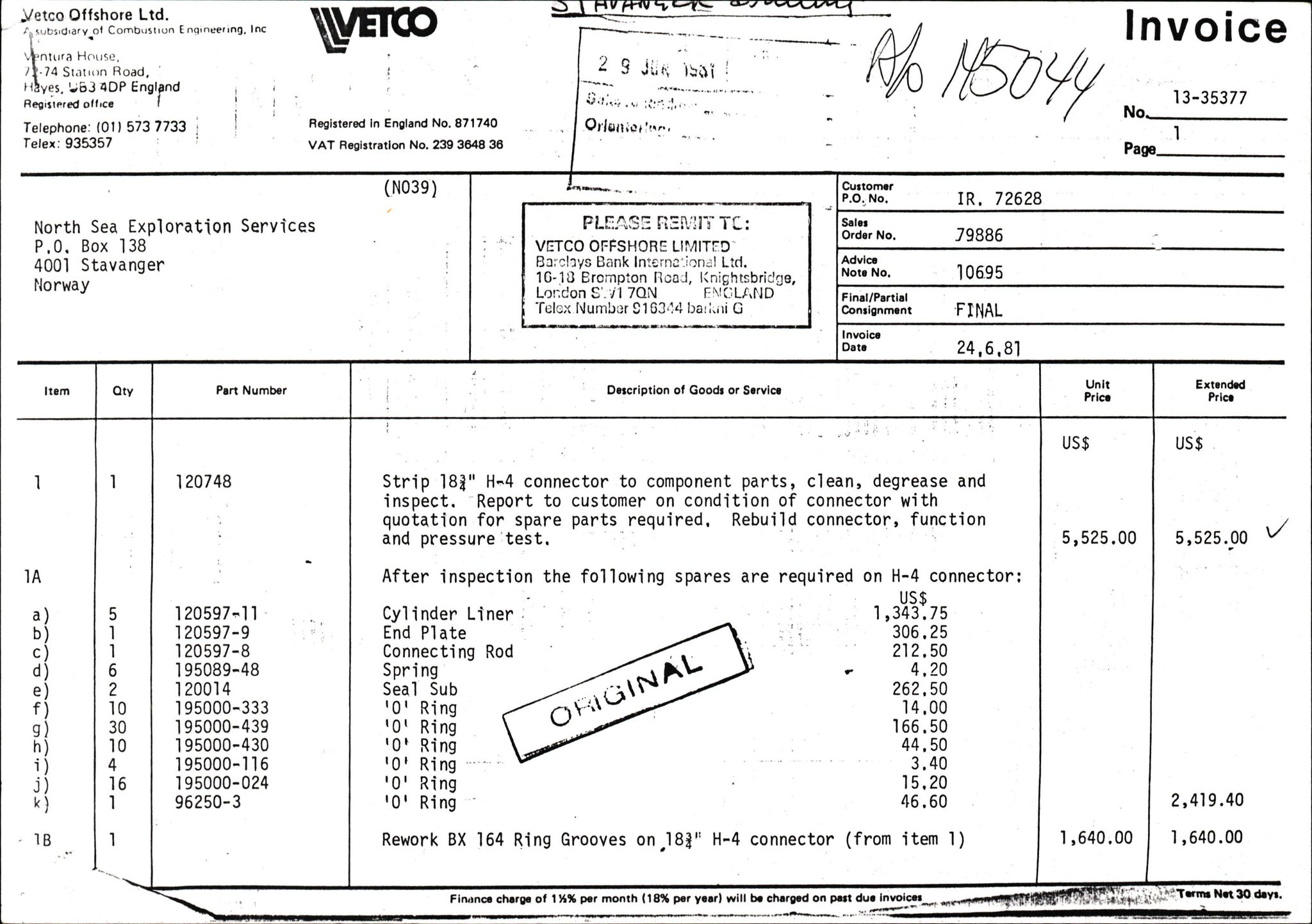 Pa 1503 - Stavanger Drilling AS, AV/SAST-A-101906/2/E/Eb/Eba/L0017: Alexander L. Kielland repair, 1980-1982