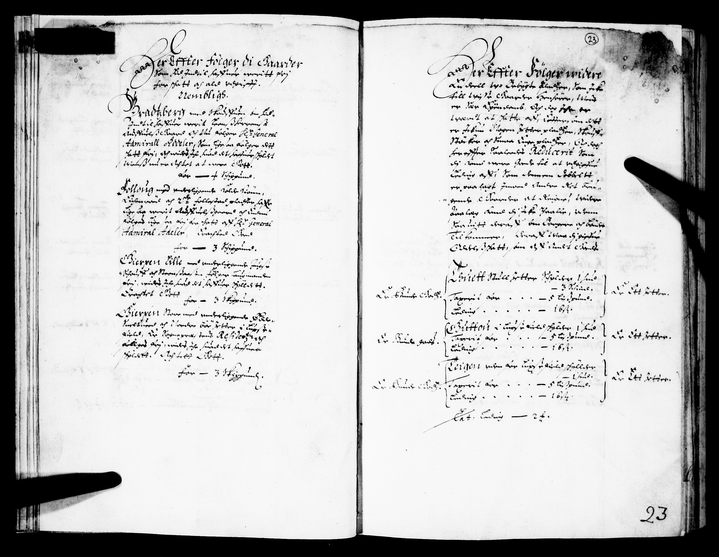 Rentekammeret inntil 1814, Realistisk ordnet avdeling, AV/RA-EA-4070/N/Nb/Nba/L0025: Bamble fogderi, 1665, s. 22b-23a
