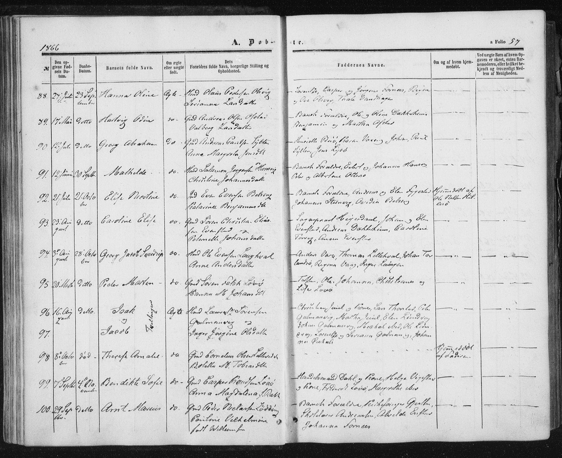 Ministerialprotokoller, klokkerbøker og fødselsregistre - Nord-Trøndelag, AV/SAT-A-1458/784/L0670: Ministerialbok nr. 784A05, 1860-1876, s. 57