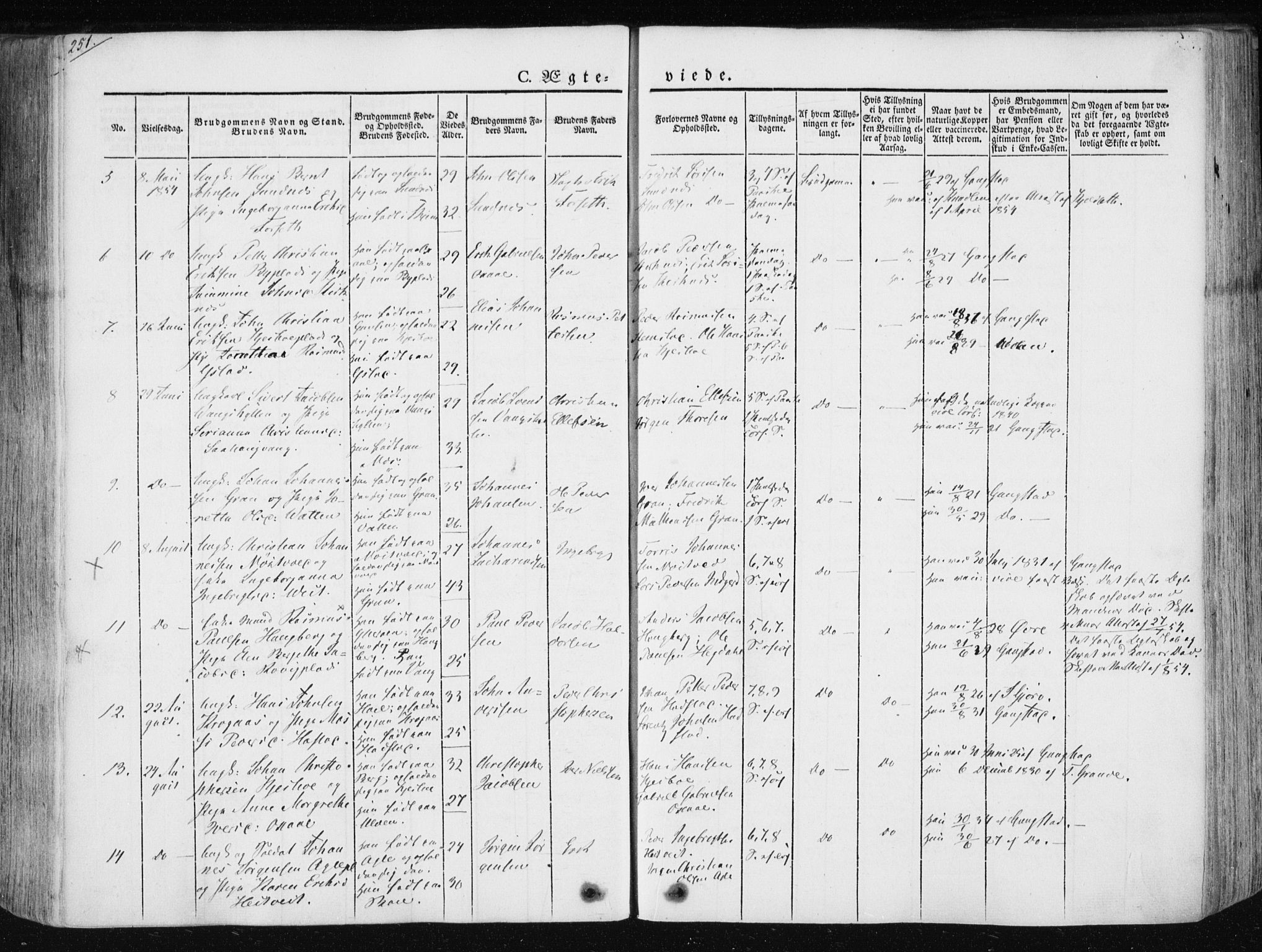 Ministerialprotokoller, klokkerbøker og fødselsregistre - Nord-Trøndelag, SAT/A-1458/730/L0280: Ministerialbok nr. 730A07 /1, 1840-1854, s. 251