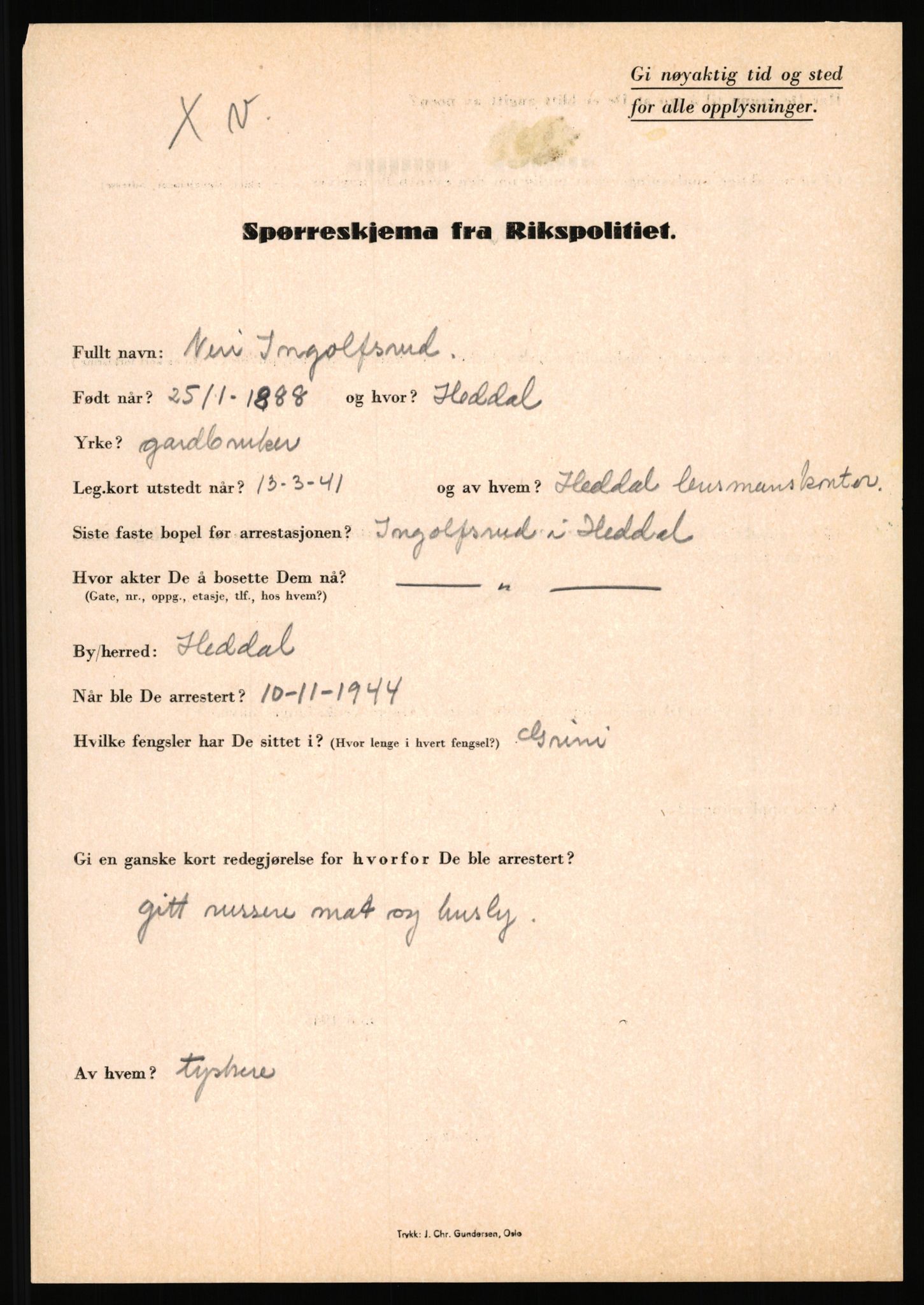 Rikspolitisjefen, AV/RA-S-1560/L/L0007: Heen, Erik C. - Iversen, Trygve, 1940-1945, s. 1157