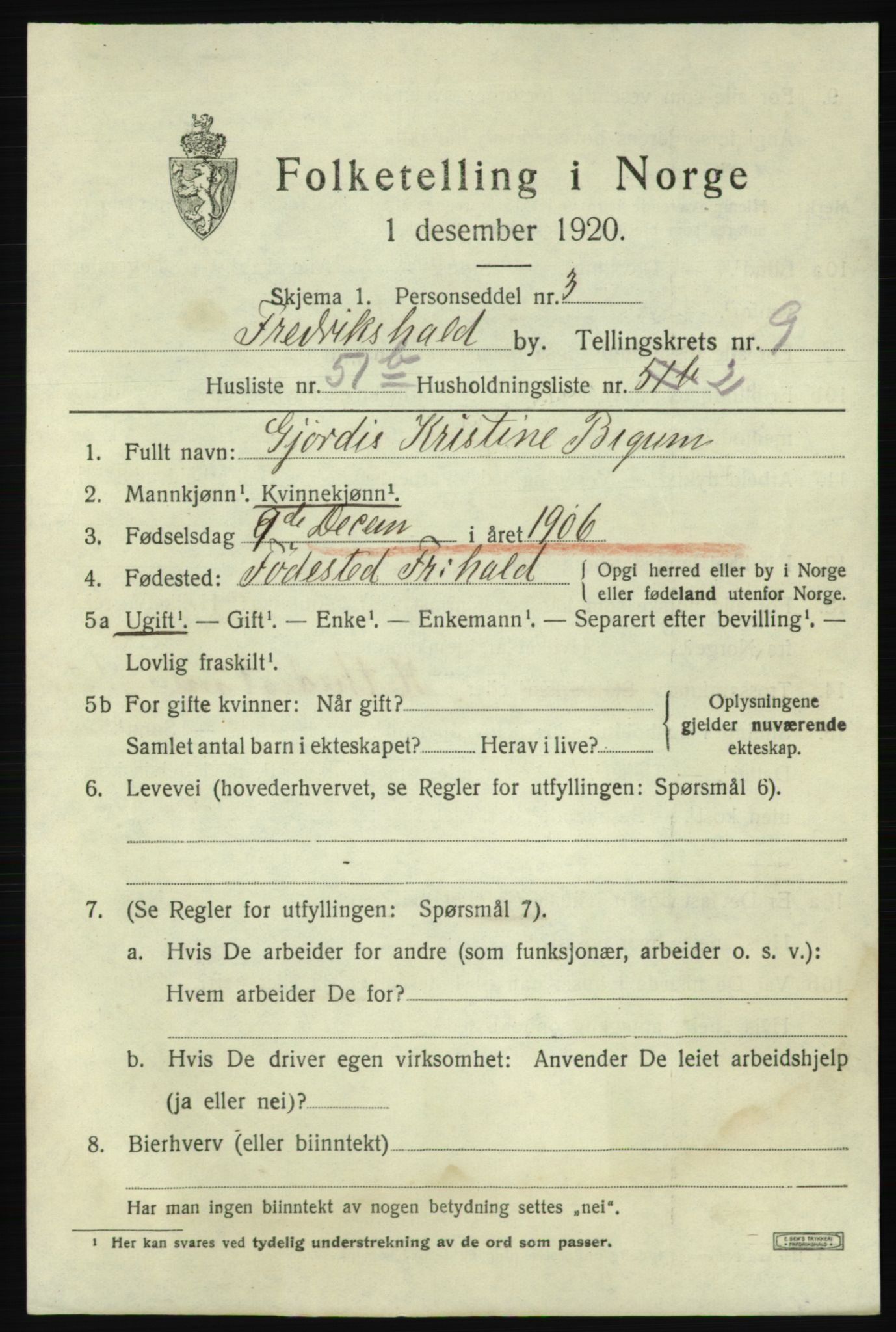 SAO, Folketelling 1920 for 0101 Fredrikshald kjøpstad, 1920, s. 17189