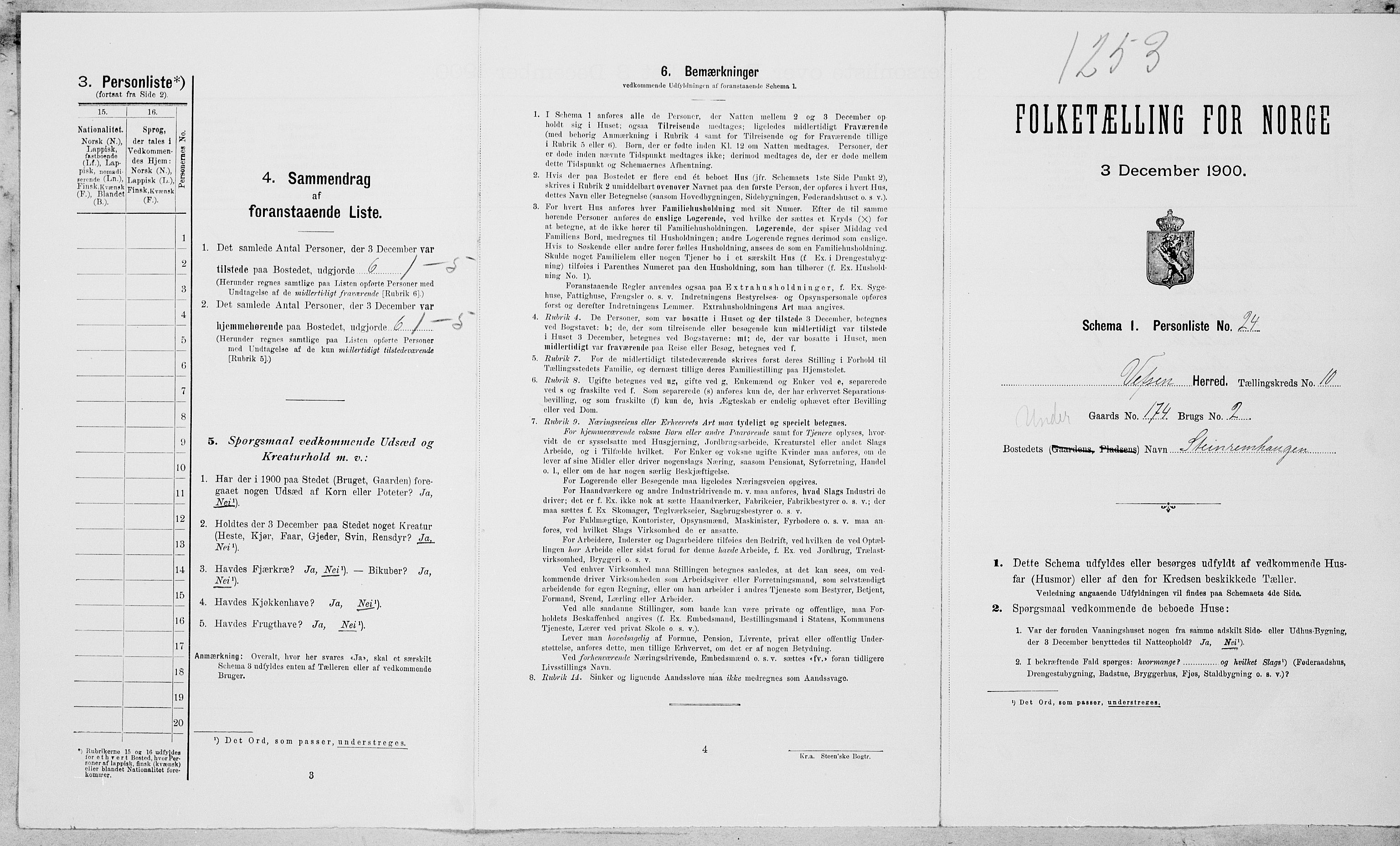 SAT, Folketelling 1900 for 1824 Vefsn herred, 1900, s. 925