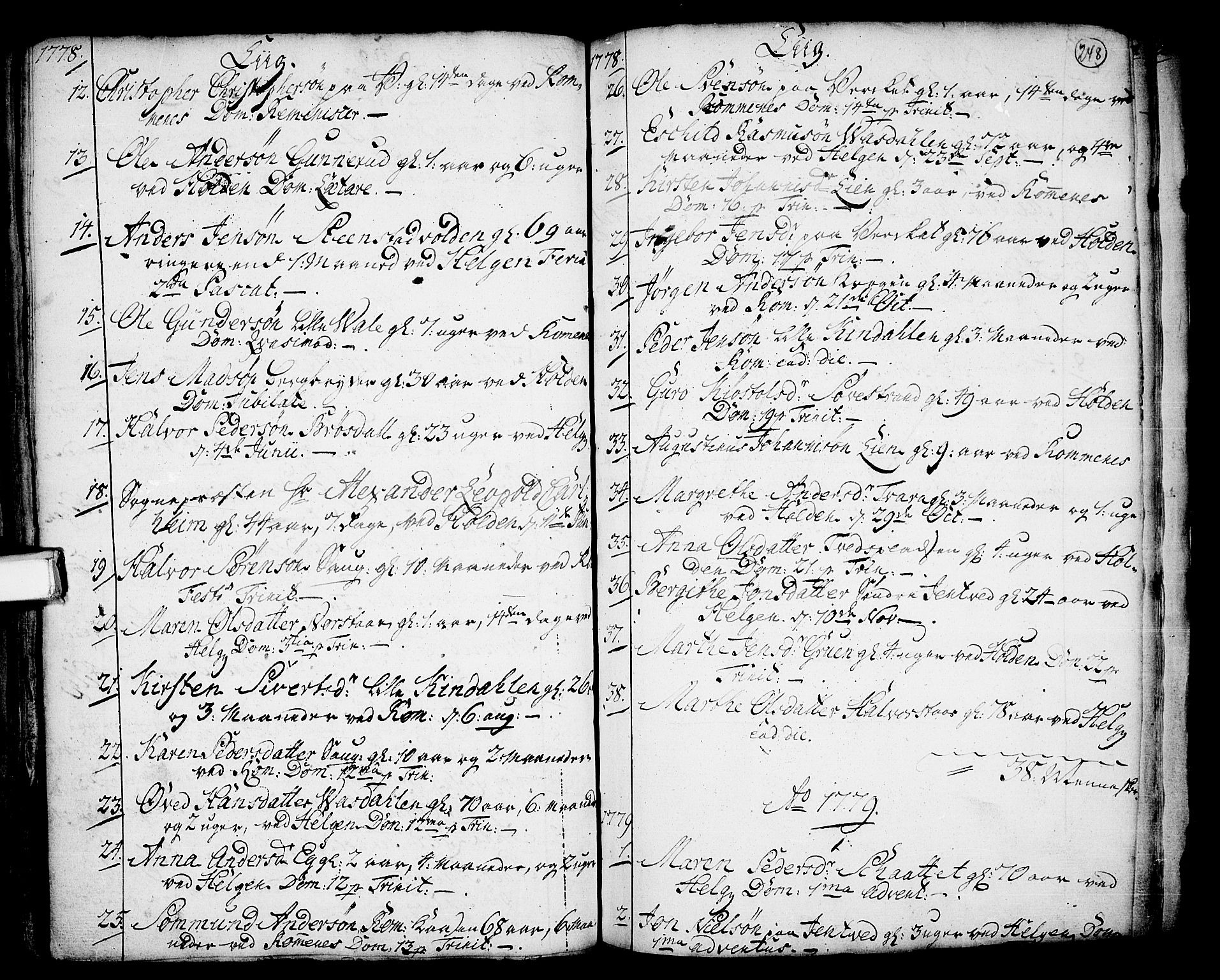 Holla kirkebøker, AV/SAKO-A-272/F/Fa/L0001: Ministerialbok nr. 1, 1717-1779, s. 248