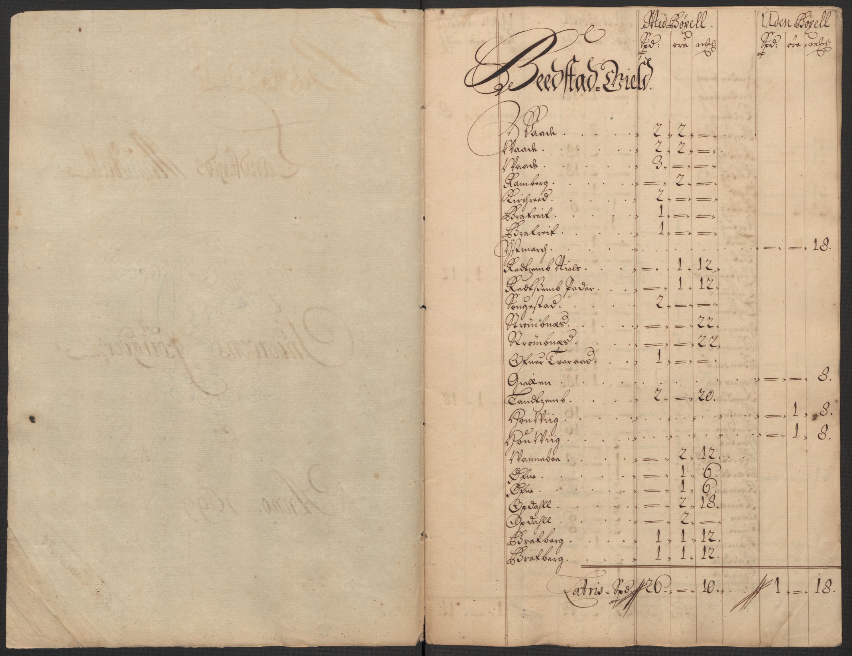 Rentekammeret inntil 1814, Reviderte regnskaper, Fogderegnskap, RA/EA-4092/R63/L4310: Fogderegnskap Inderøy, 1698-1699, s. 291