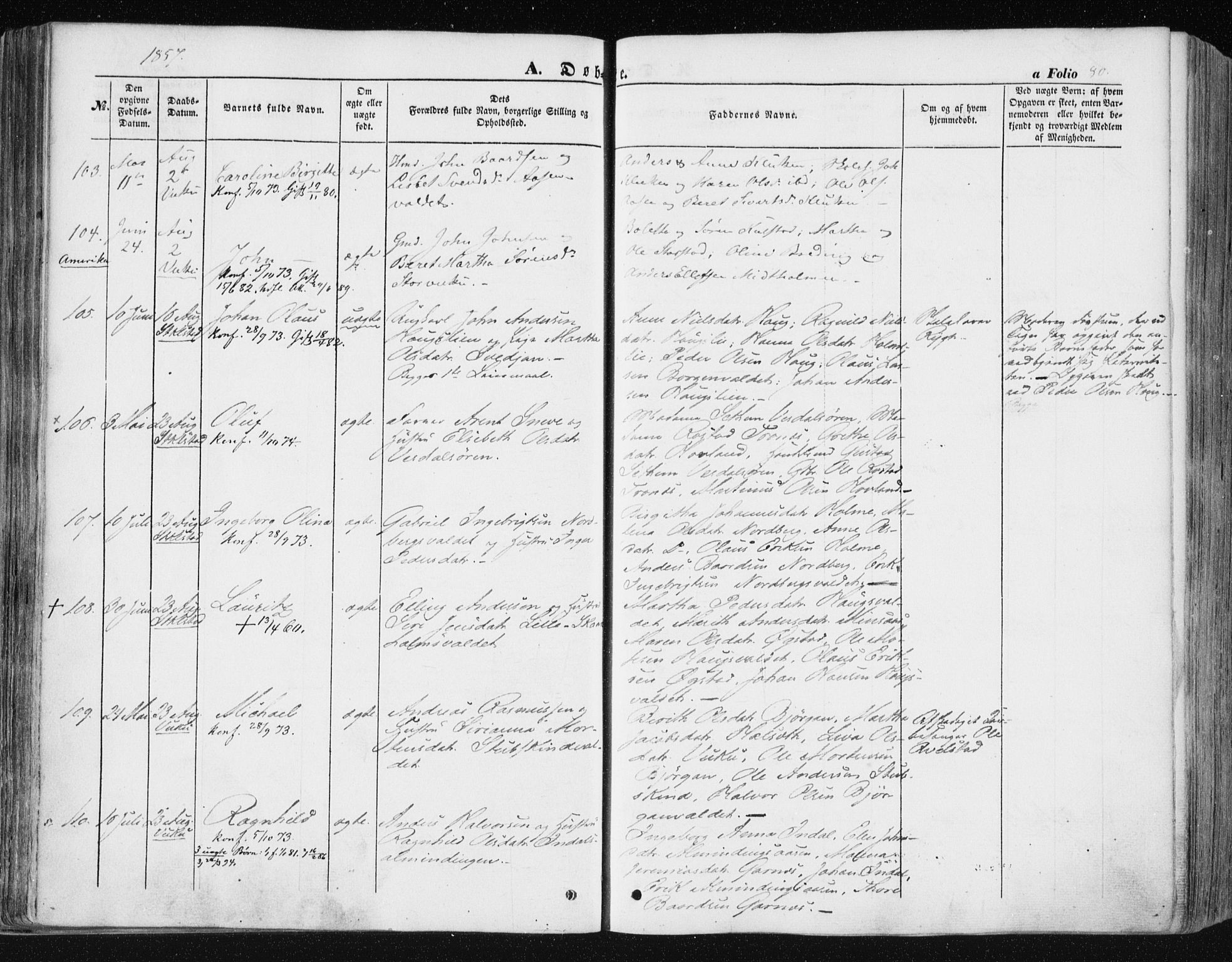 Ministerialprotokoller, klokkerbøker og fødselsregistre - Nord-Trøndelag, AV/SAT-A-1458/723/L0240: Ministerialbok nr. 723A09, 1852-1860, s. 80