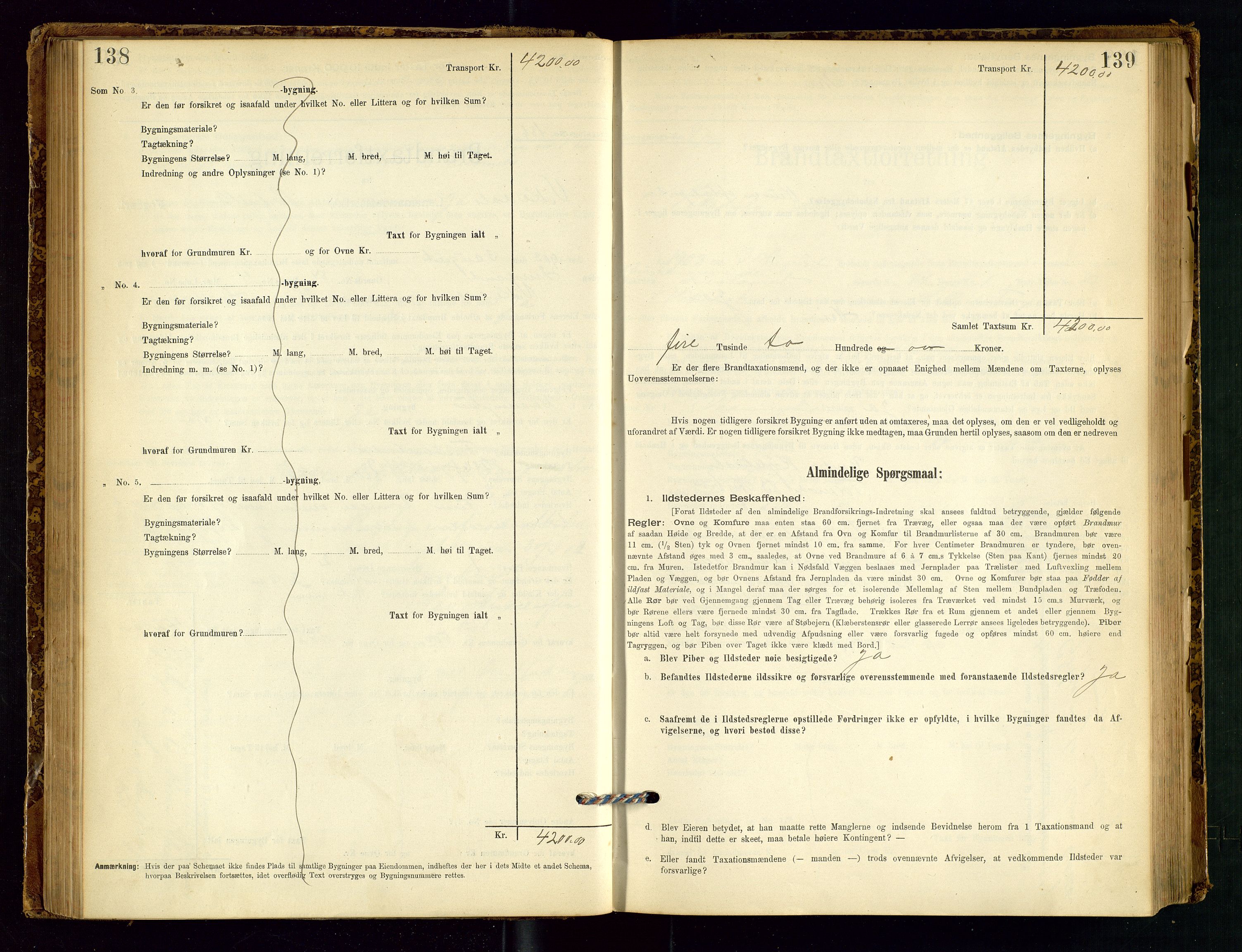 Vikedal lensmannskontor, AV/SAST-A-100179/Gob/L0004: Branntakstprotokoll, 1894-1952, s. 138-139