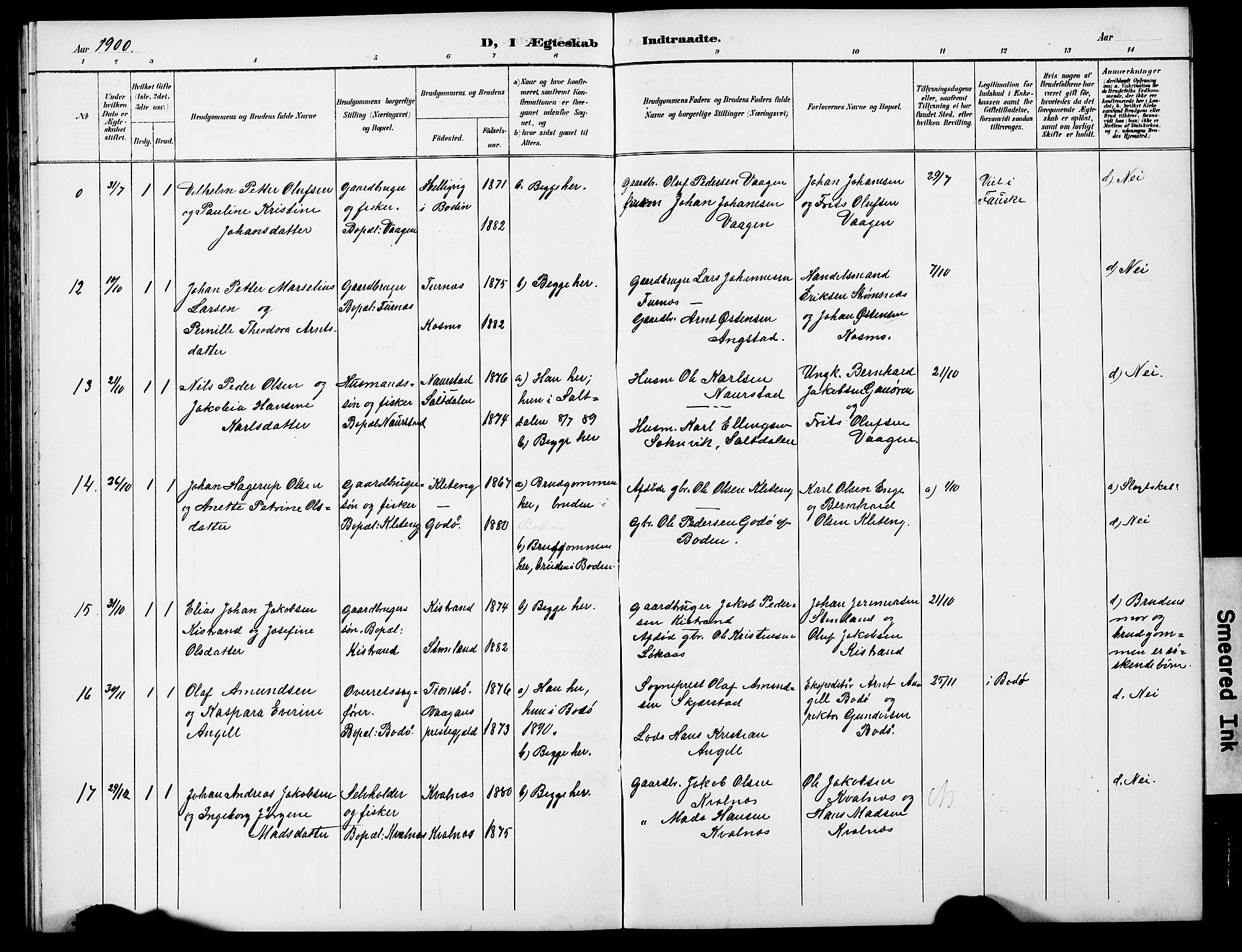 Ministerialprotokoller, klokkerbøker og fødselsregistre - Nordland, AV/SAT-A-1459/852/L0755: Klokkerbok nr. 852C06, 1895-1902