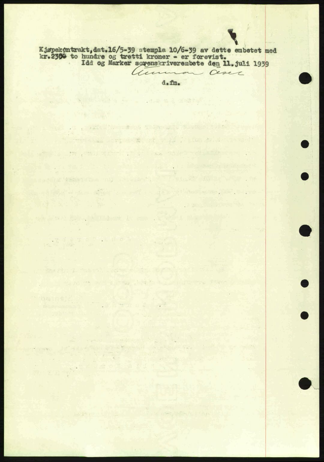 Idd og Marker sorenskriveri, AV/SAO-A-10283/G/Gb/Gbb/L0003: Pantebok nr. A3, 1938-1939, Dagboknr: 892/1939