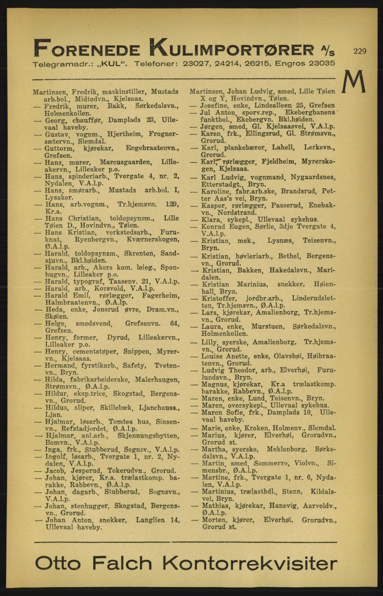 Aker adressebok/adressekalender, PUBL/001/A/003: Akers adressekalender, 1924-1925, s. 229