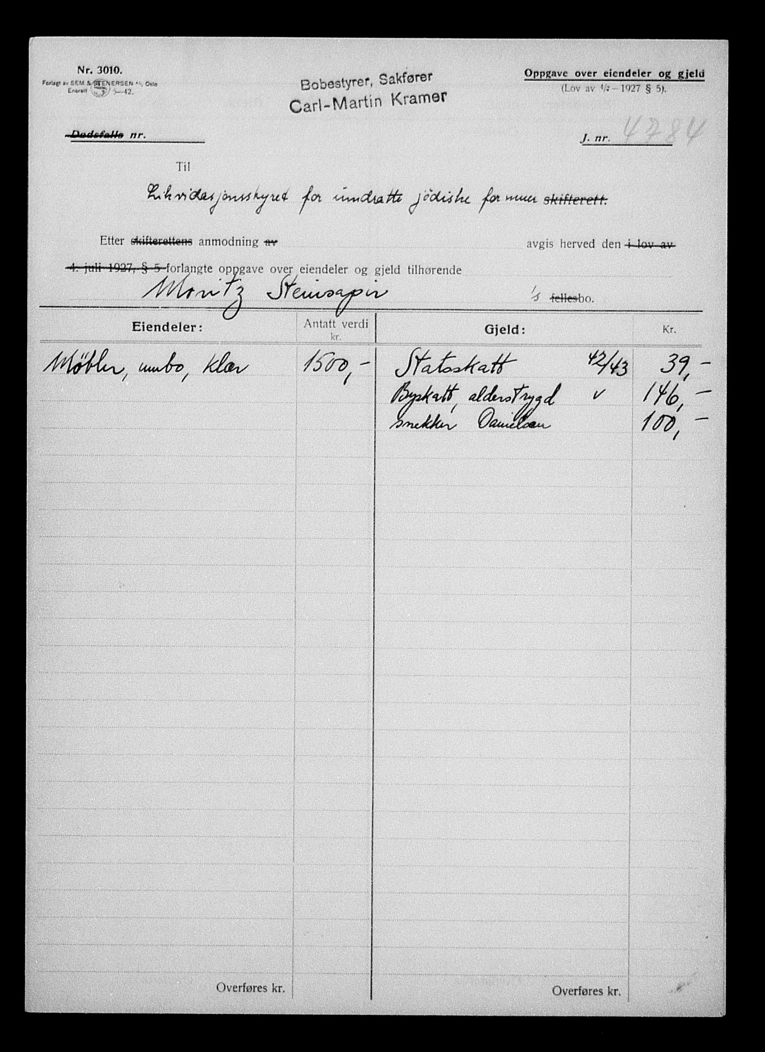 Justisdepartementet, Tilbakeføringskontoret for inndratte formuer, RA/S-1564/H/Hc/Hcc/L0983: --, 1945-1947, s. 135