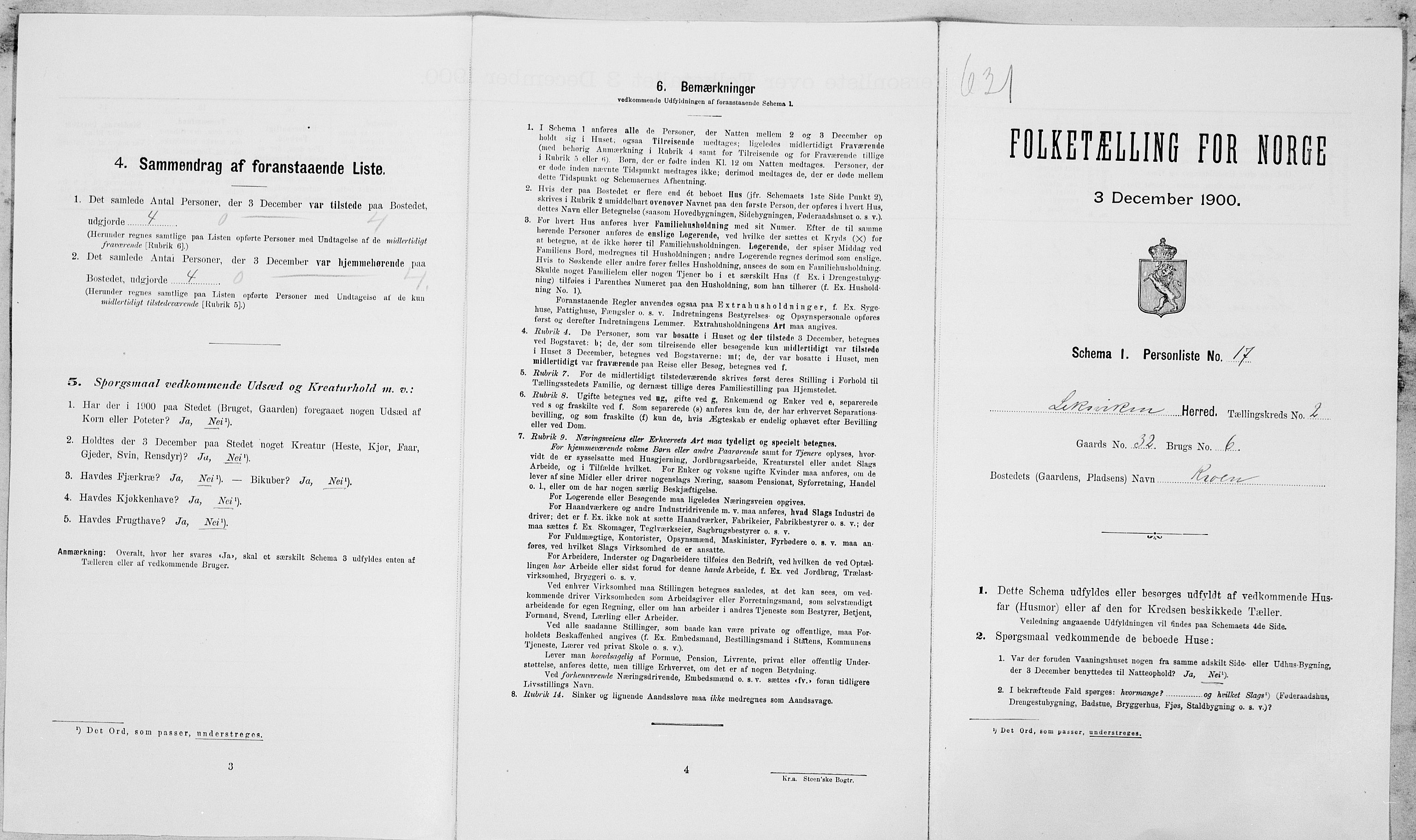 SAT, Folketelling 1900 for 1718 Leksvik herred, 1900, s. 194