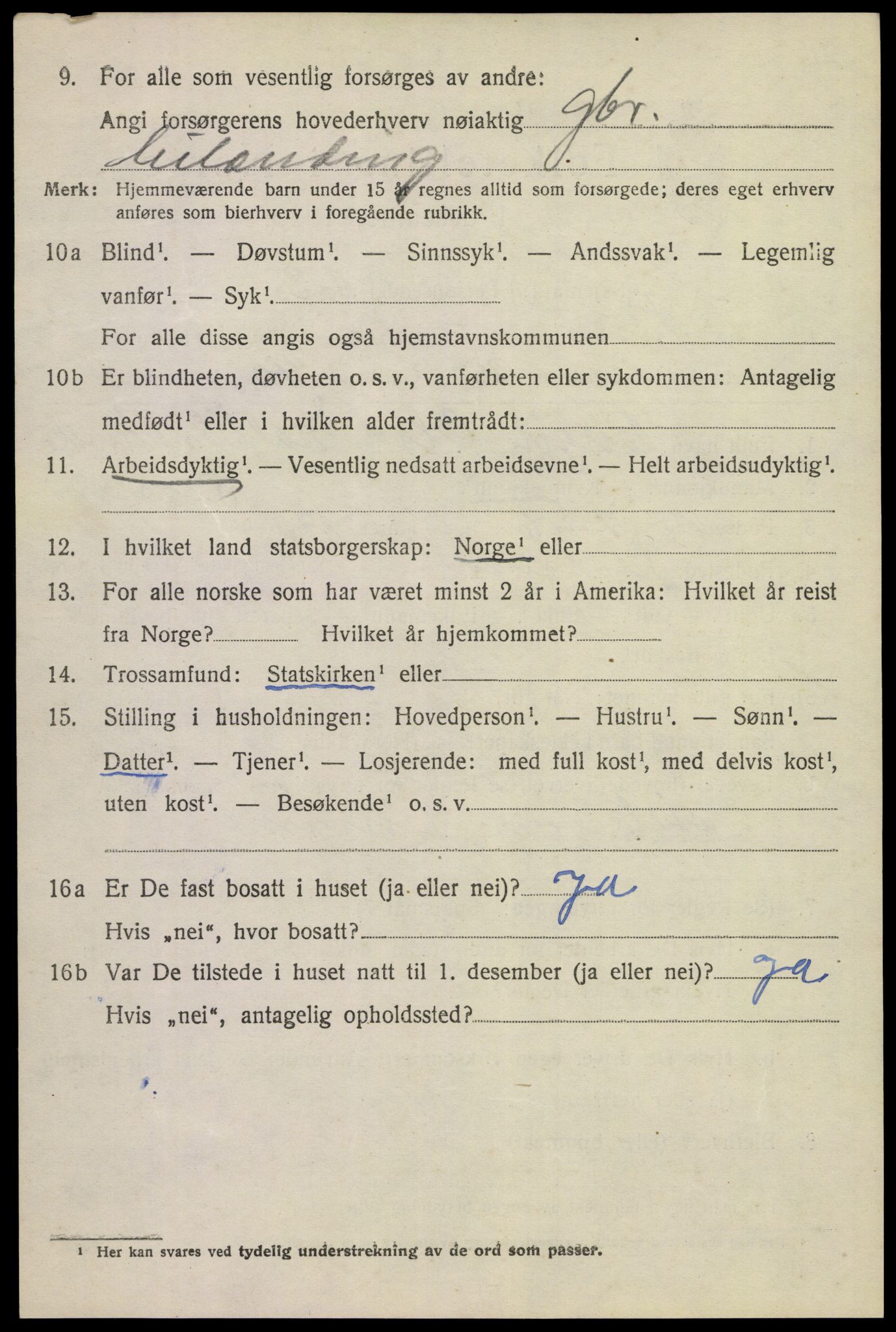 SAKO, Folketelling 1920 for 0826 Tinn herred, 1920, s. 3005