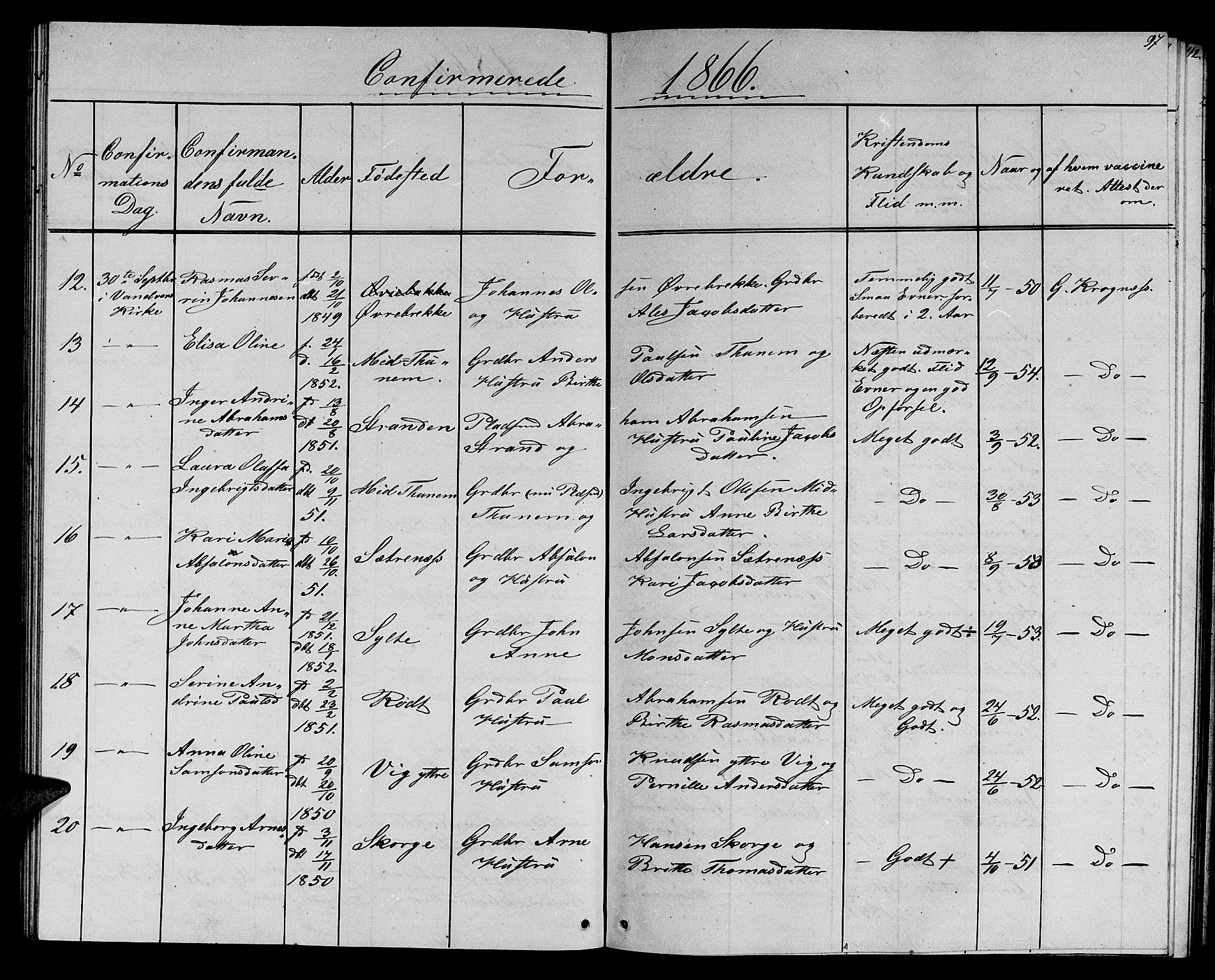 Ministerialprotokoller, klokkerbøker og fødselsregistre - Møre og Romsdal, AV/SAT-A-1454/501/L0015: Klokkerbok nr. 501C01, 1854-1867, s. 97