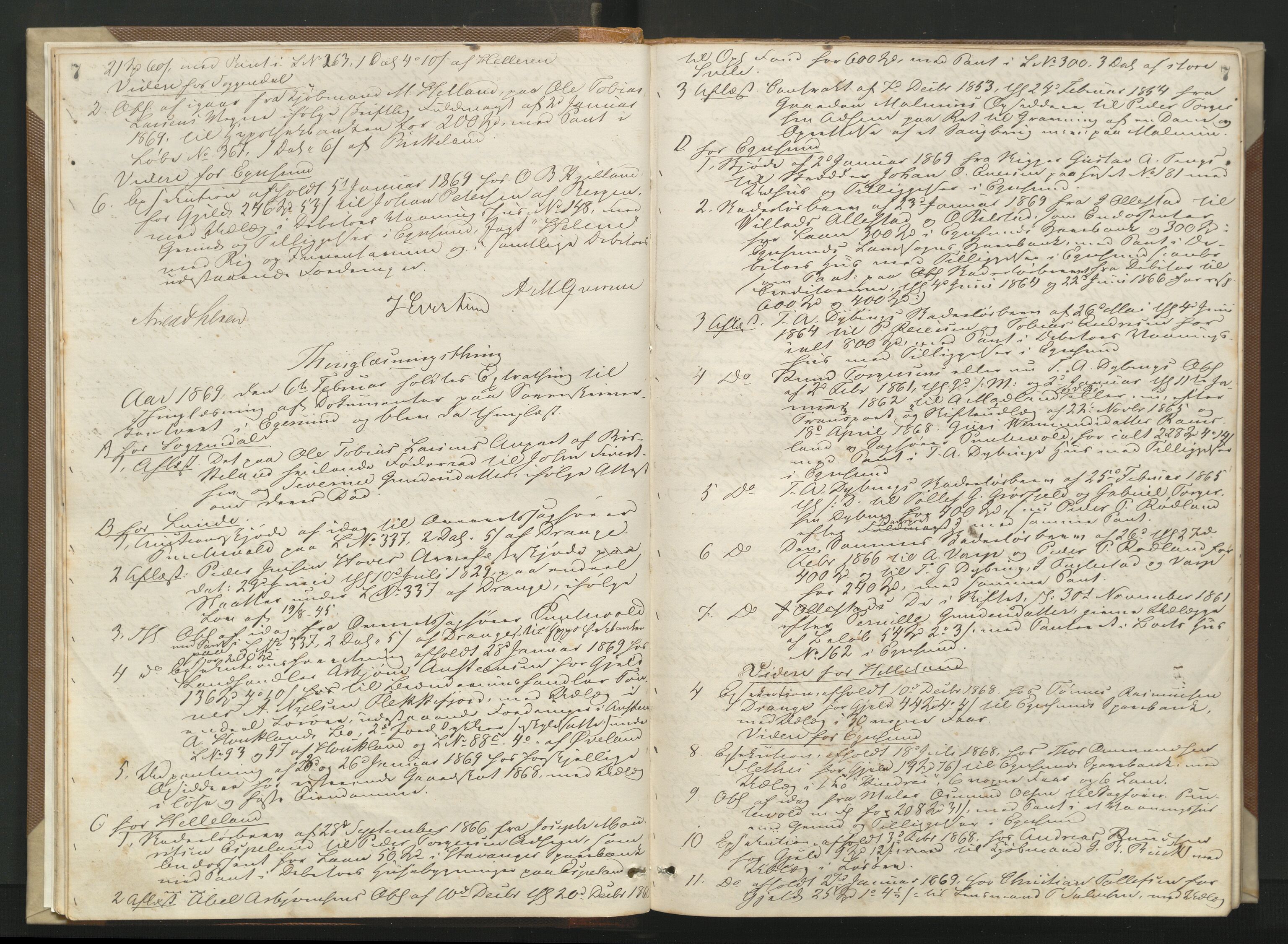 Dalane sorenskriveri, AV/SAST-A-100309/001/3/30/30BA/L0001: TINGBOK, 1868-1875, s. 7