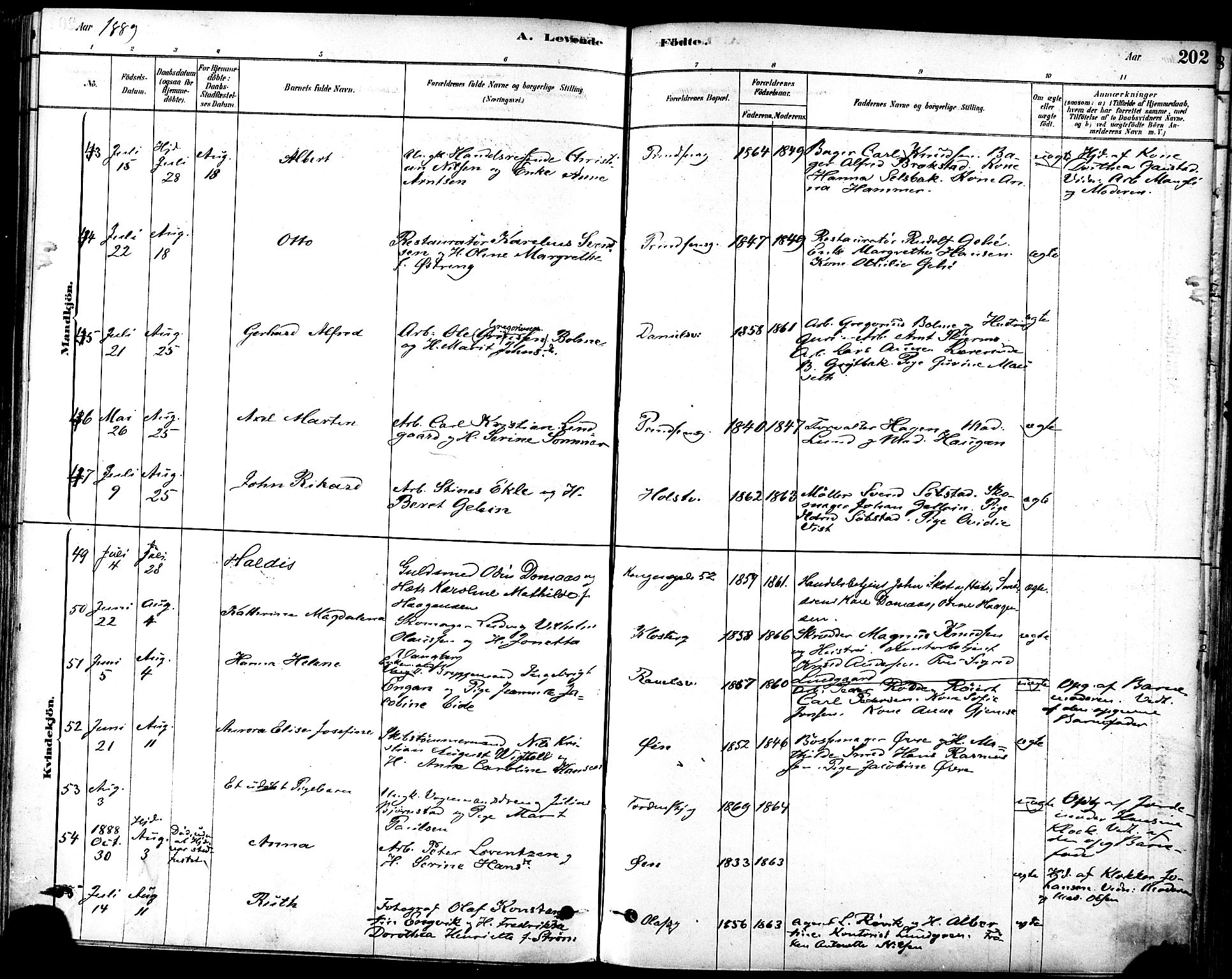 Ministerialprotokoller, klokkerbøker og fødselsregistre - Sør-Trøndelag, SAT/A-1456/601/L0057: Ministerialbok nr. 601A25, 1877-1891, s. 202