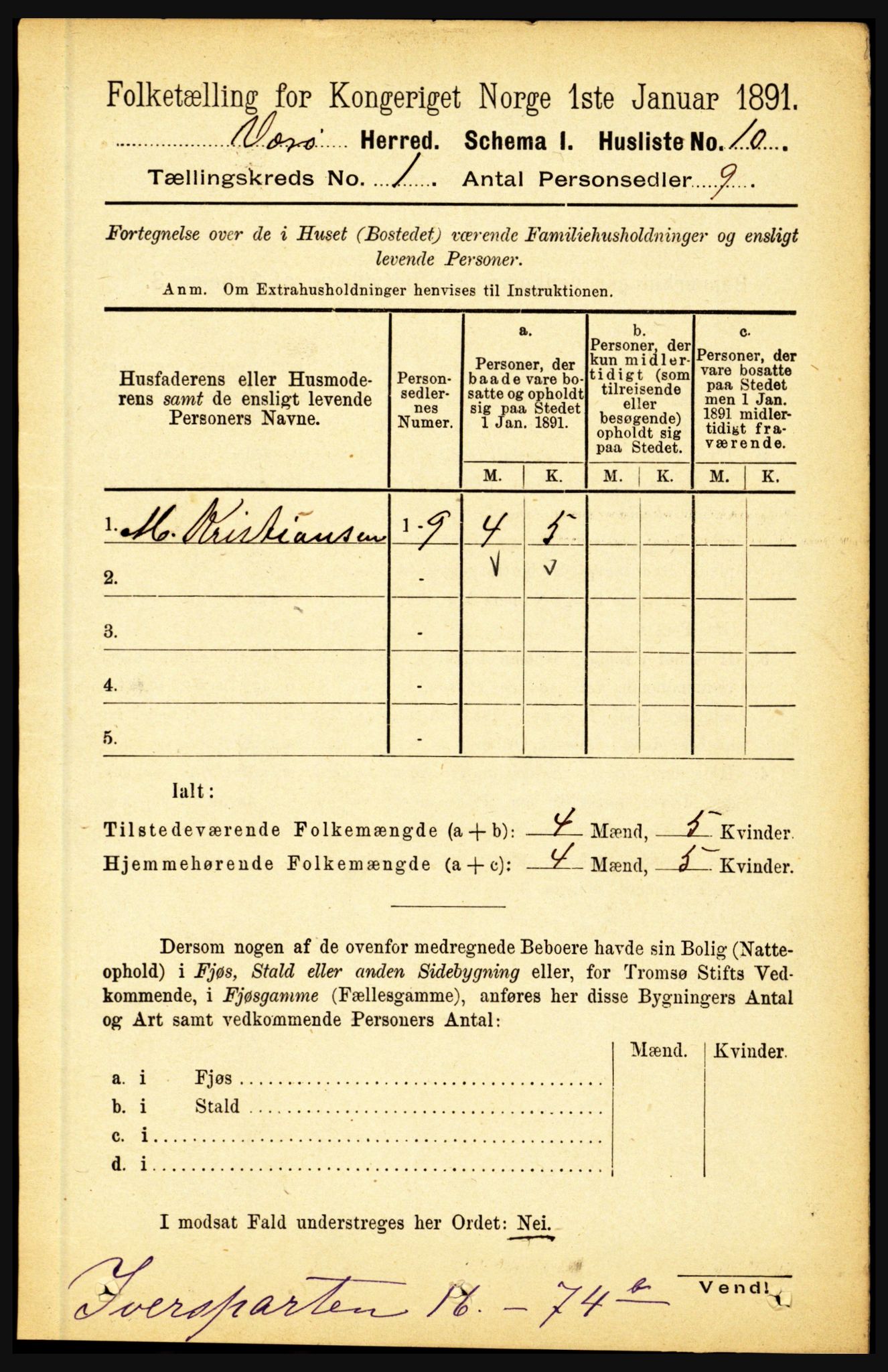 RA, Folketelling 1891 for 1857 Værøy herred, 1891, s. 23