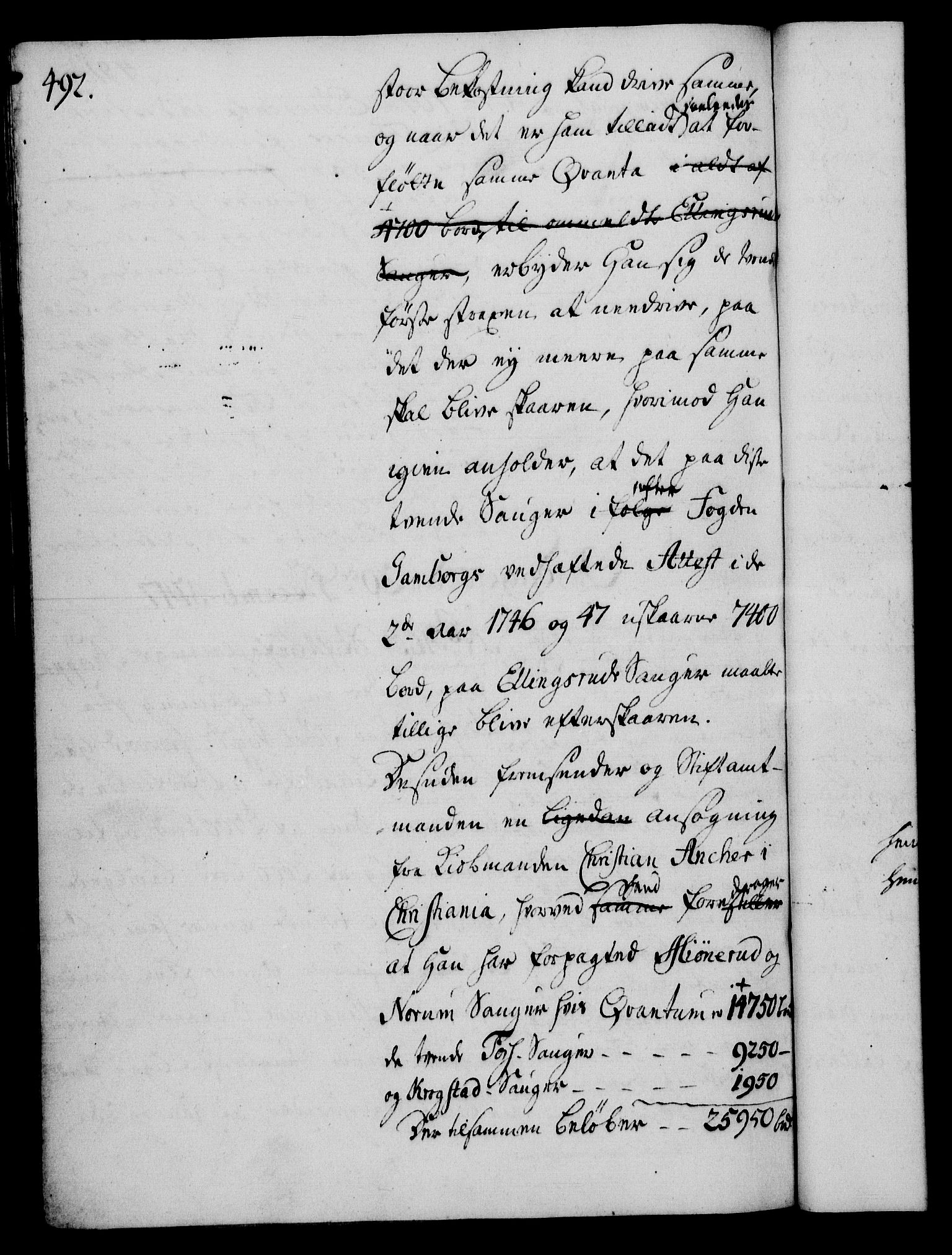 Rentekammeret, Kammerkanselliet, RA/EA-3111/G/Gh/Gha/L0028: Norsk ekstraktmemorialprotokoll (merket RK 53.73), 1746-1748, s. 492
