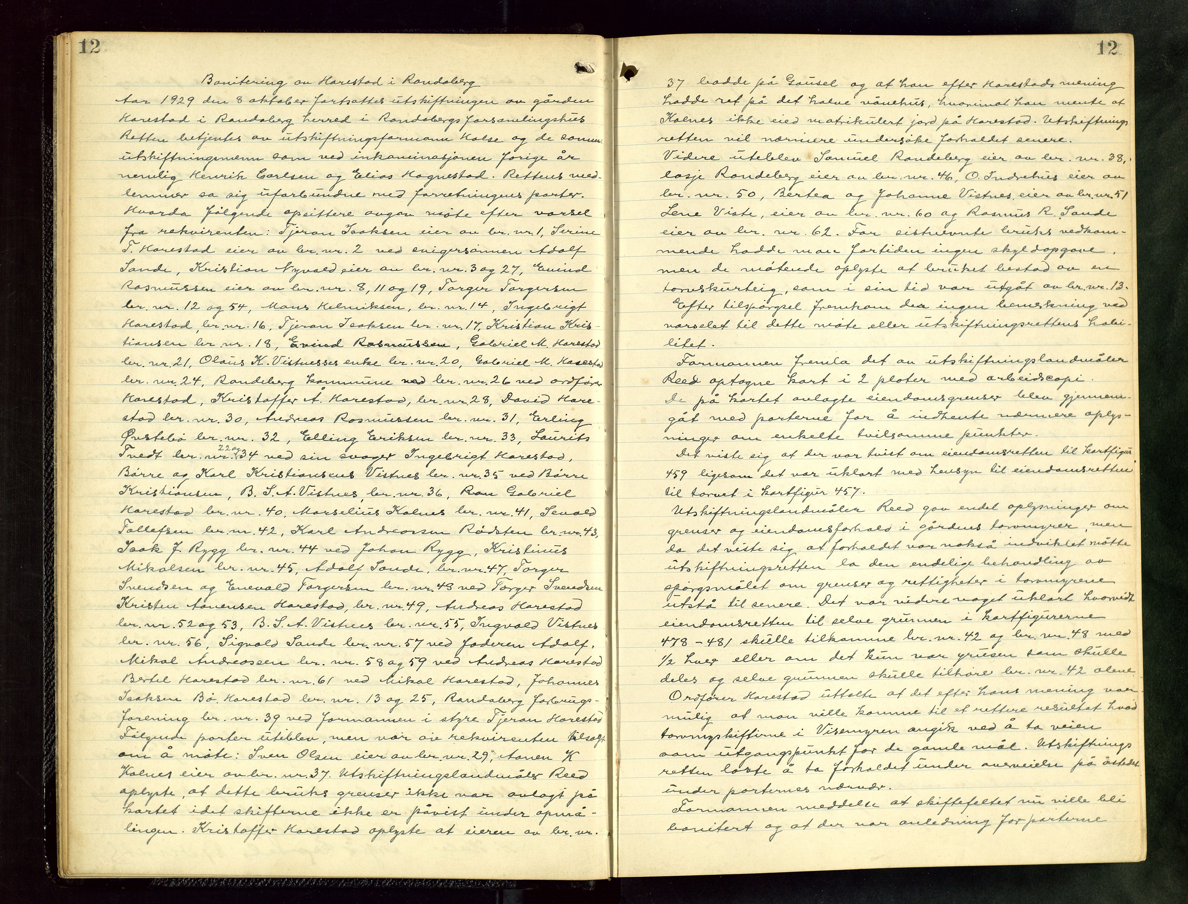 Rogaland jordskifterett, AV/SAST-A-102426/Oa/L0082: Forhandlingsprotokoll, 1929-1932, s. 12
