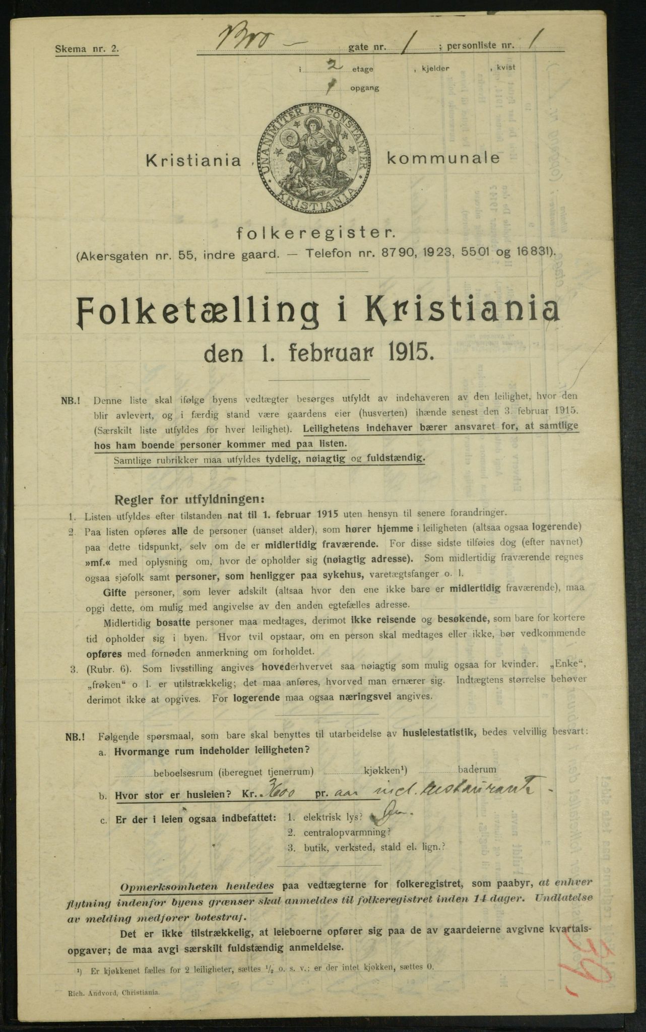 OBA, Kommunal folketelling 1.2.1915 for Kristiania, 1915, s. 9610